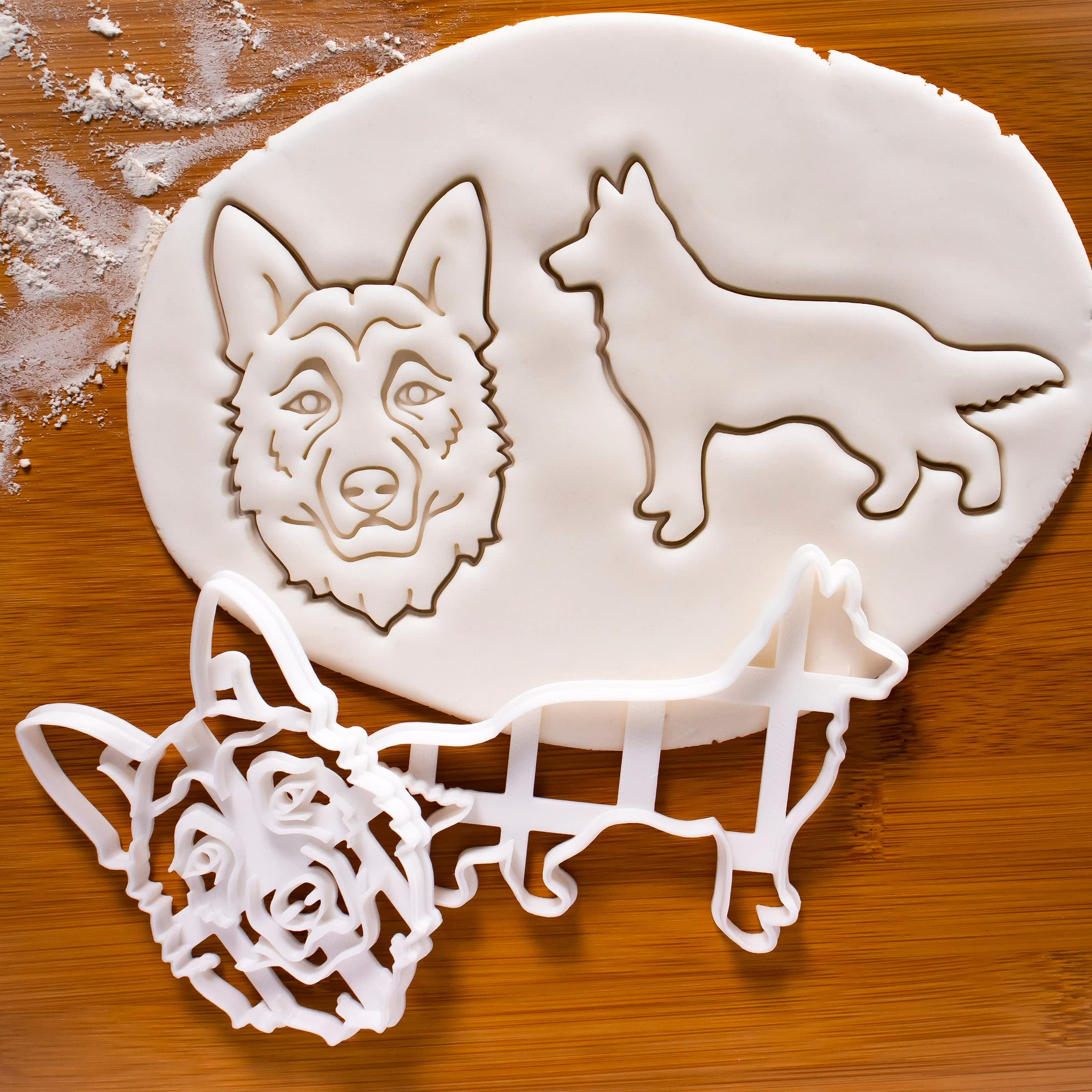 Set Of 2 German Shepherd Cookie Cutters (Designs: Face & Body), 2 Pieces - Bakerlogy