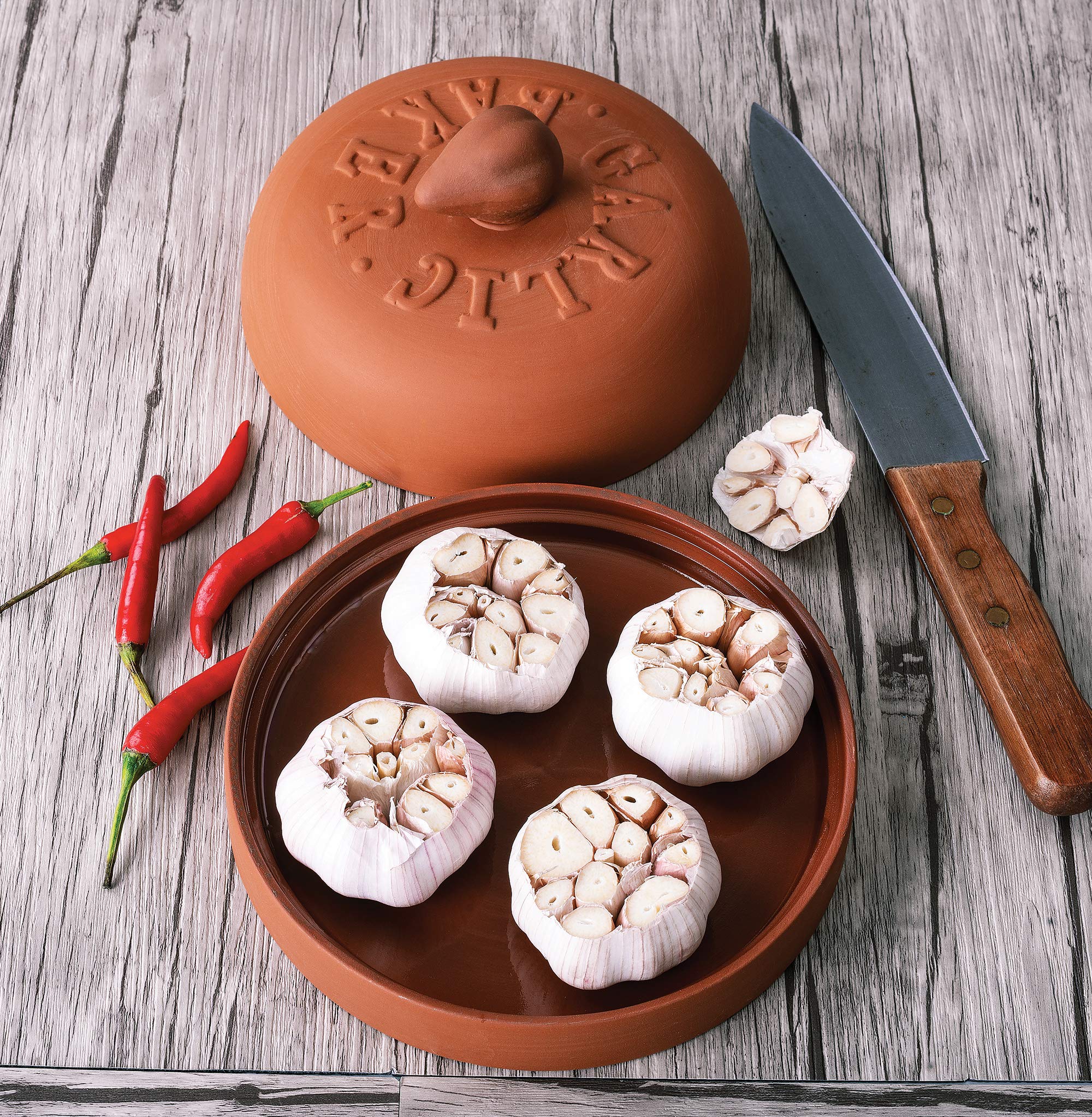 Fox Run Garlic Baker, 7-Inch, Terra Cotta