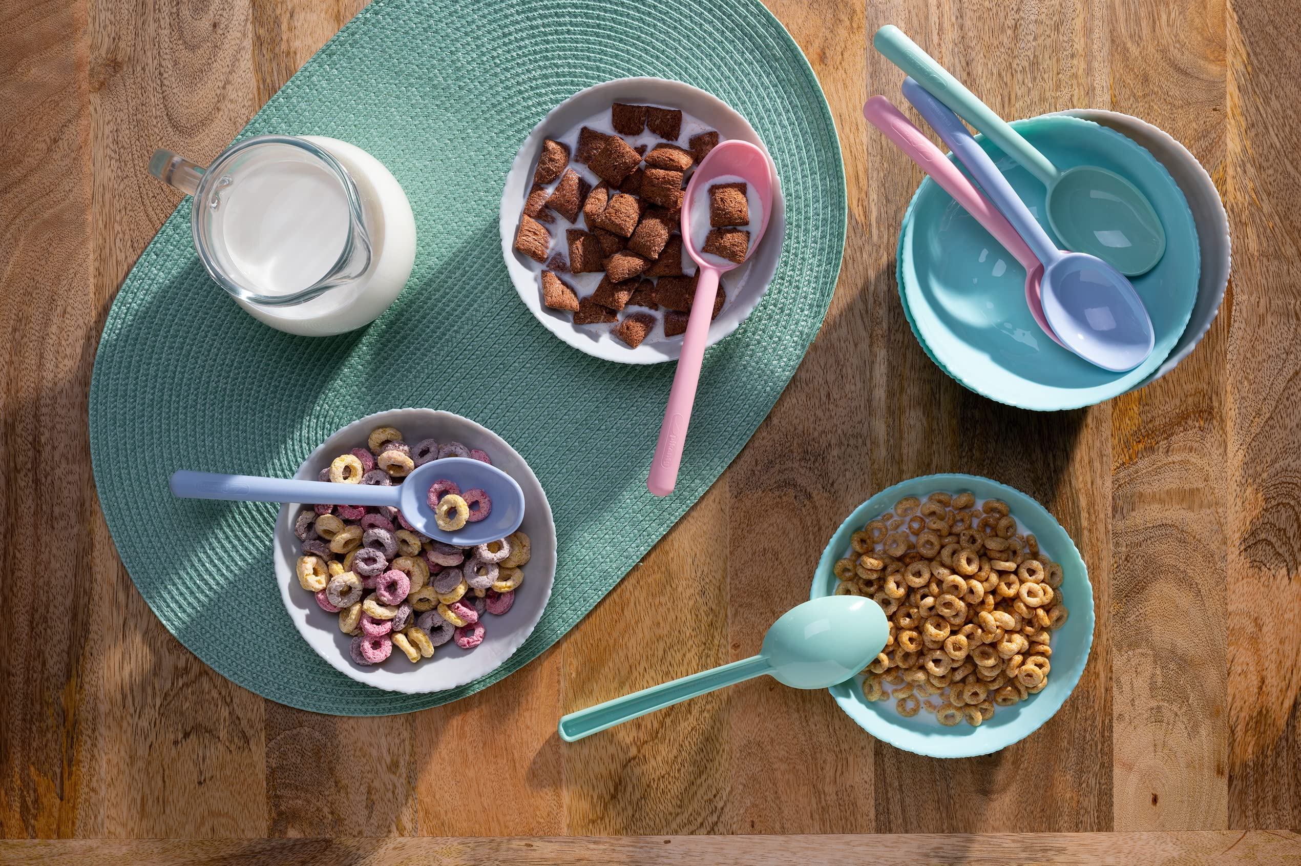 Pikanty - Plastic Spoon Portable Cereal, Soup, Porridge, Spoons Reusable Dinner Scoops For Home Kitchen Buffet Restaurant Flatwa