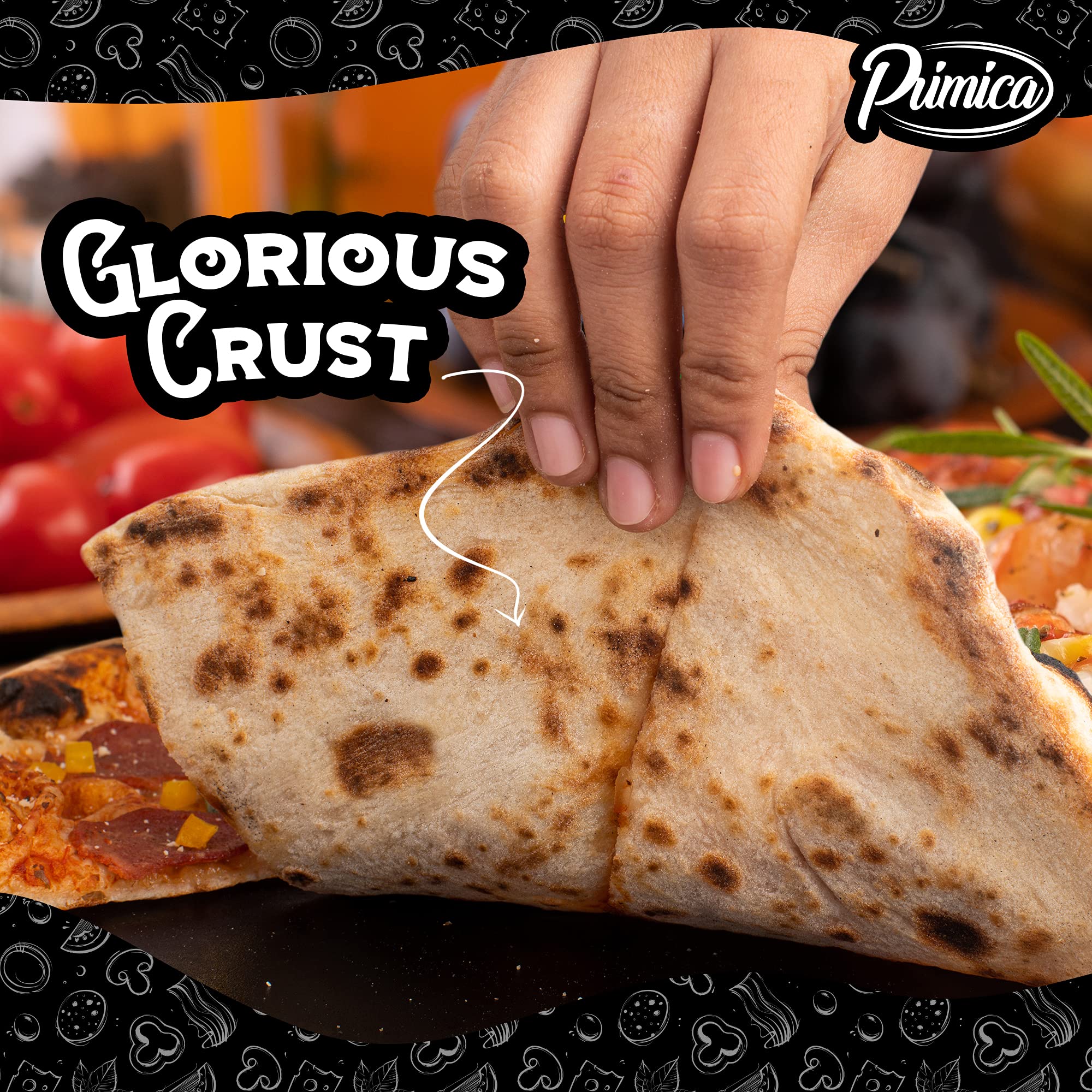 Primica Pizza Steel For Oven - Durable Steel As Alternative To Pizza Stone - High Quality Steel For Bbq Grill And Bakings (16''