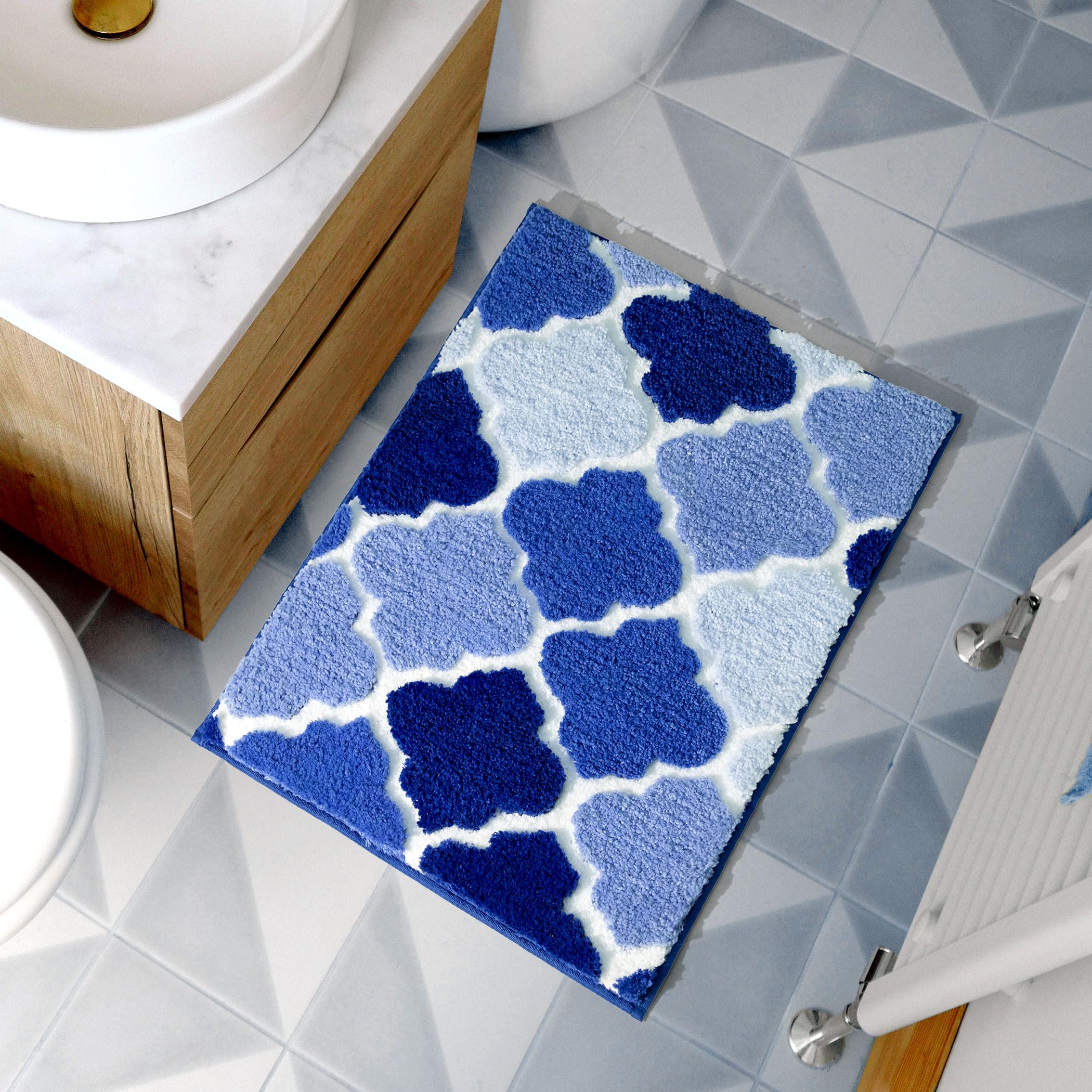 Dexde Bathroom Rug Non-Slip, Extra Absorbent Shaggy Bath Mat, Machine Washable Soft Plush Throw Rug For Bathroom Floor Tub And S