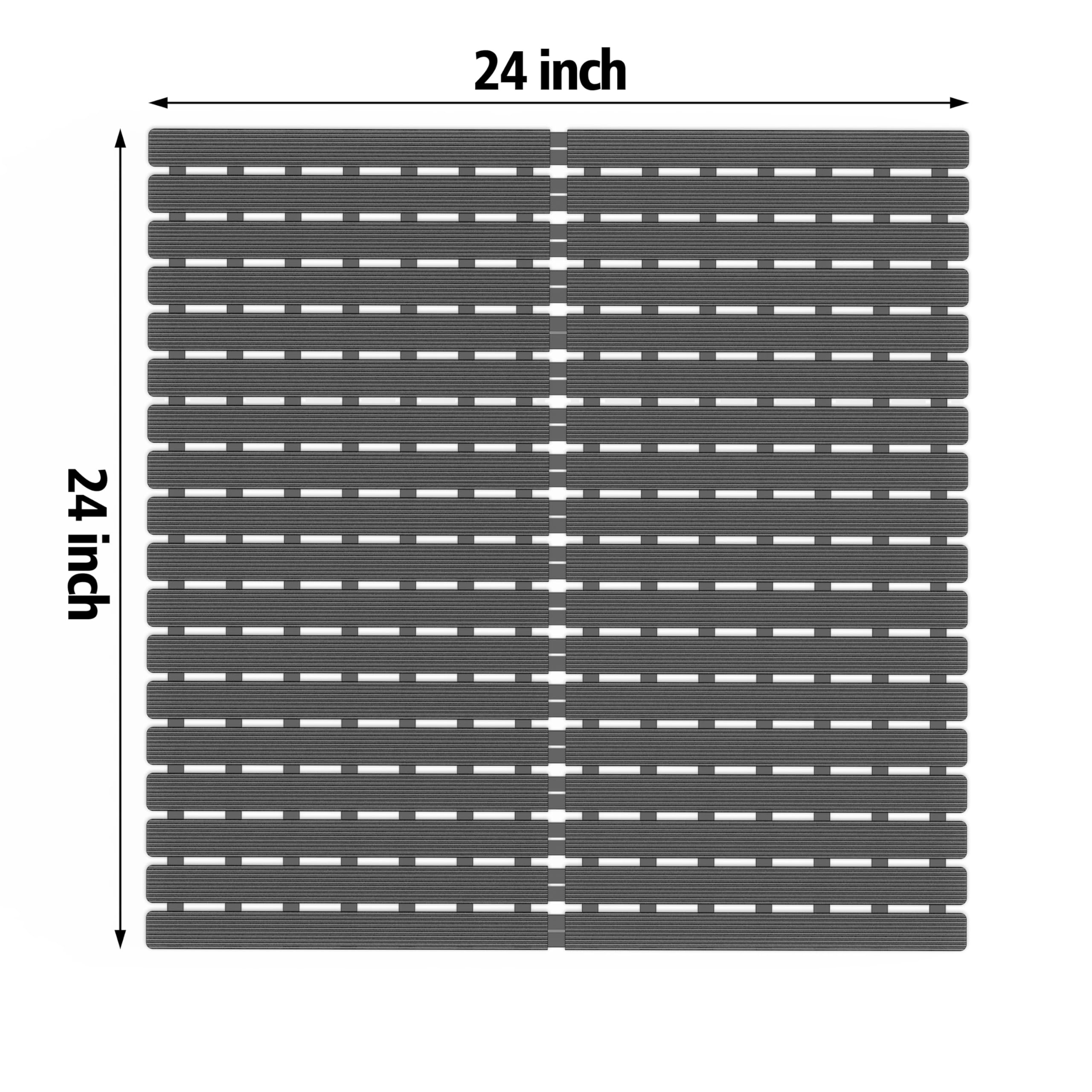 Mboss Bathtub Mat Non Slip,Super Soft Bath Mat For Tub 24 X 24 Inch,Shower Mat Non Slip With Suction Cups And Drain Holes,Non Sl