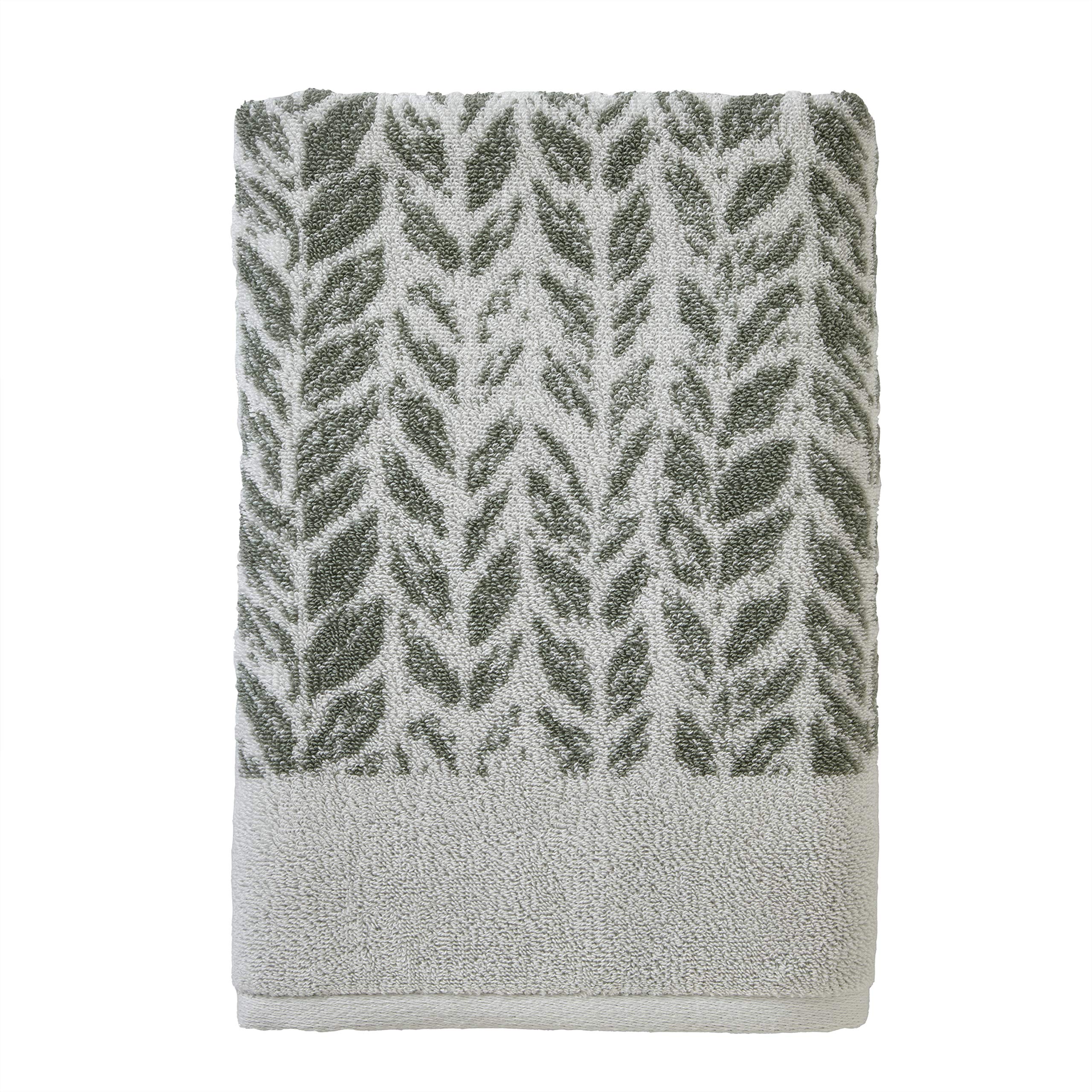 Skl Home By Saturday Knight Ltd. Distressed Leaves Bath Towel,Sage 28X54