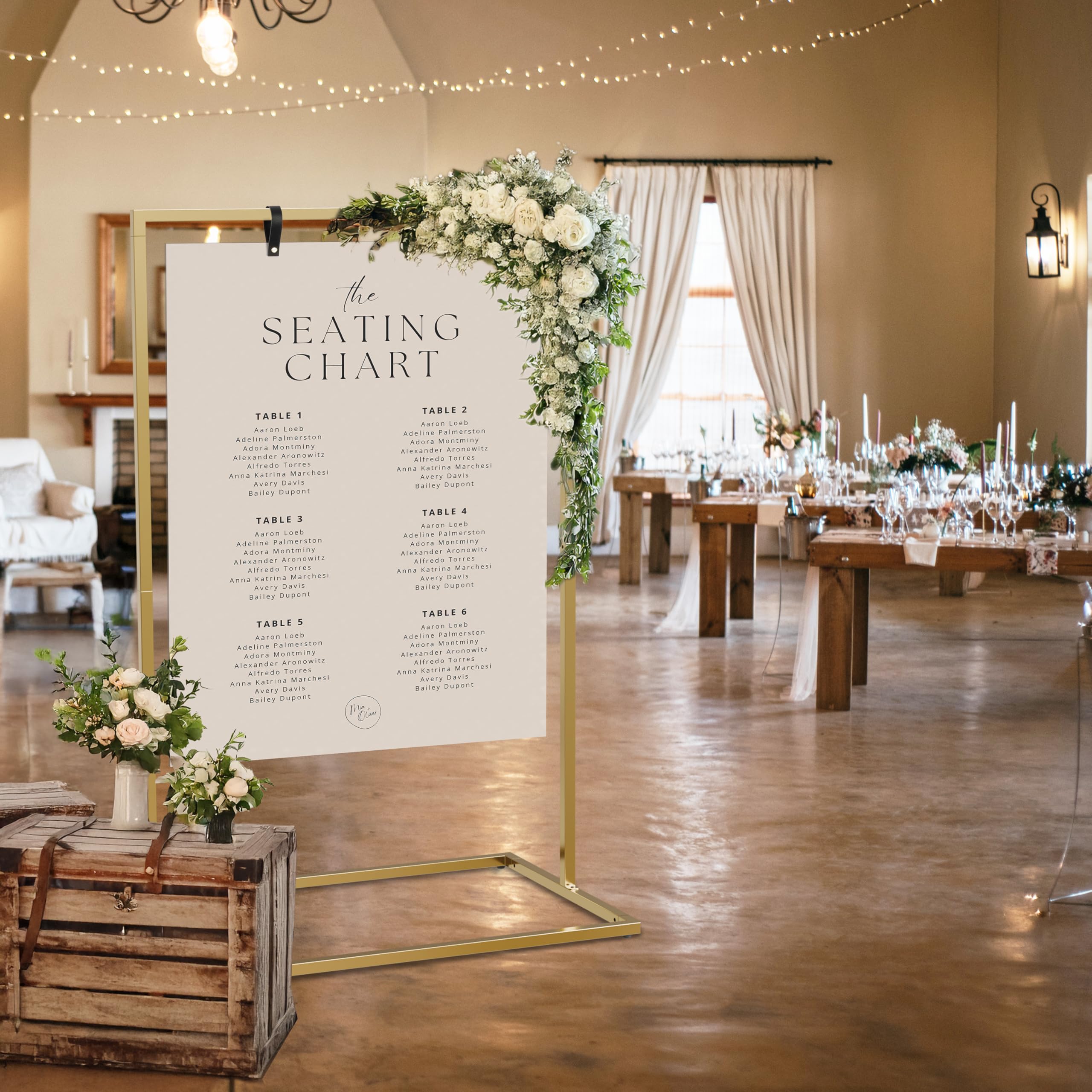 Elegant Wedding Welcome Sign Stand - Sturdy Welcome to Our Wedding Sign Holder for Seating Charts & Event Decor - A Beautiful Br