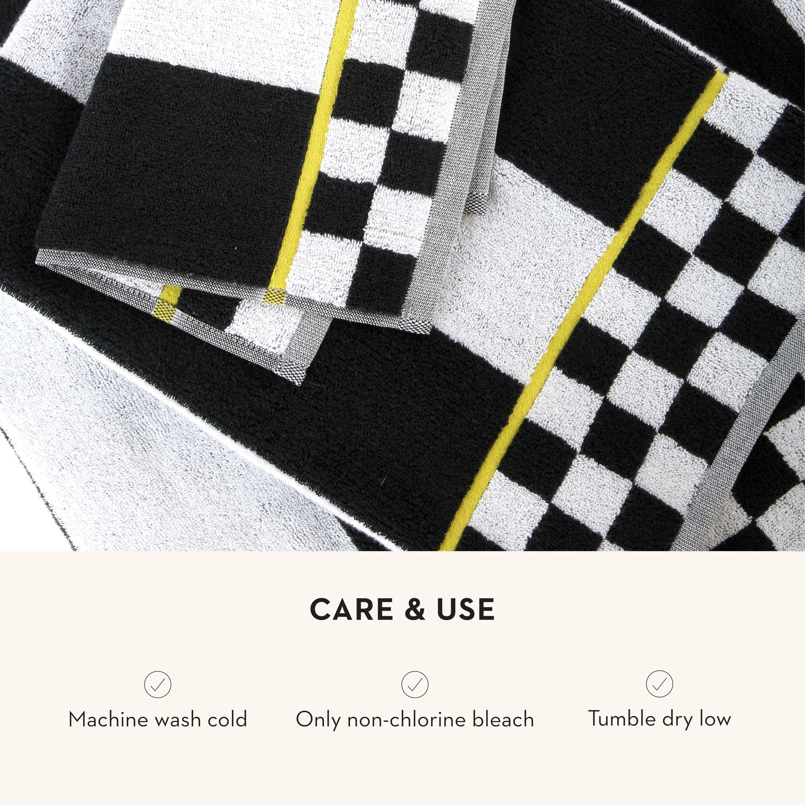 Mackenzie-Childs Hand Towel, Cute Decorative Hand Towel For Bathroom And Kitchen, Black-And-White Courtly Stripe