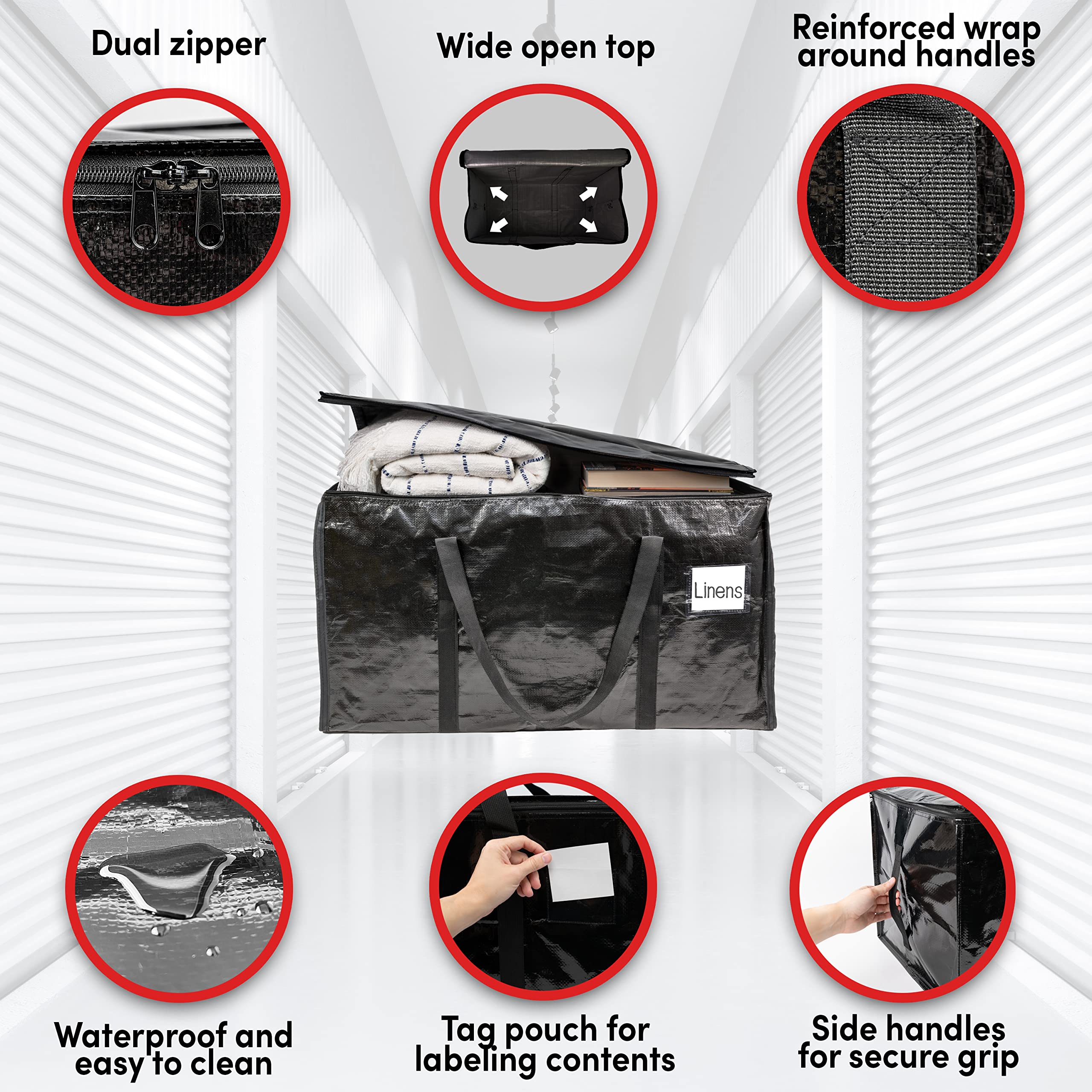 Bag-That! 8 Moving Bags Heavy Duty Extra Large Stronger Handles Wrap Storage Packing Bags Totes Moving Supplies