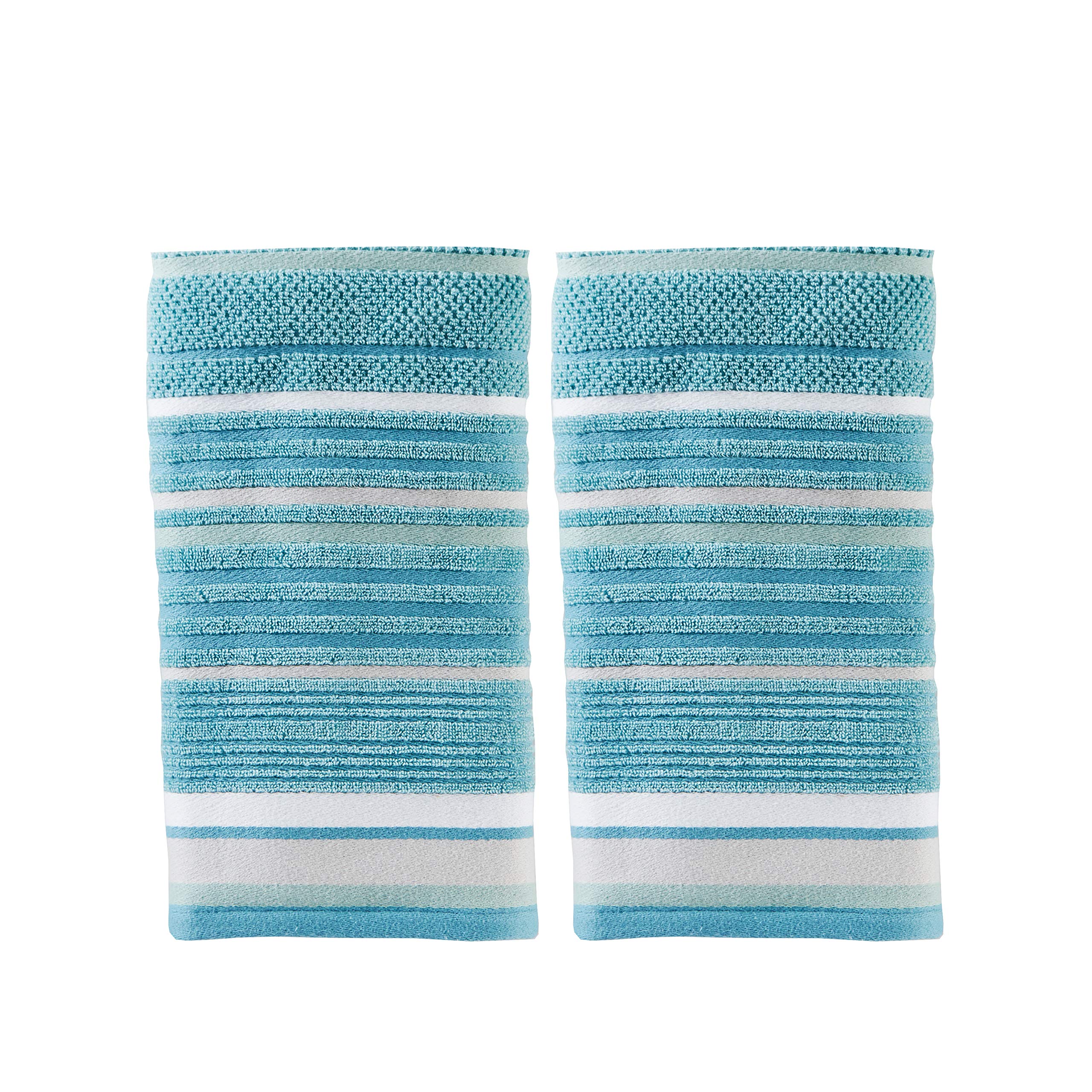 Skl Home By Saturday Knight Ltd. Seabrook Stripe 2-Piece Hand Towel Set, Teal 2 Count