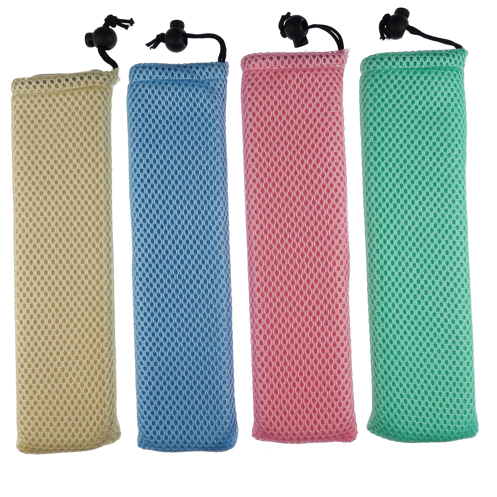 Zelerdo 4 Pack Portable Travel Tableware Storage Box Case For Cutlery Kit (Blue Green Beige Pink)