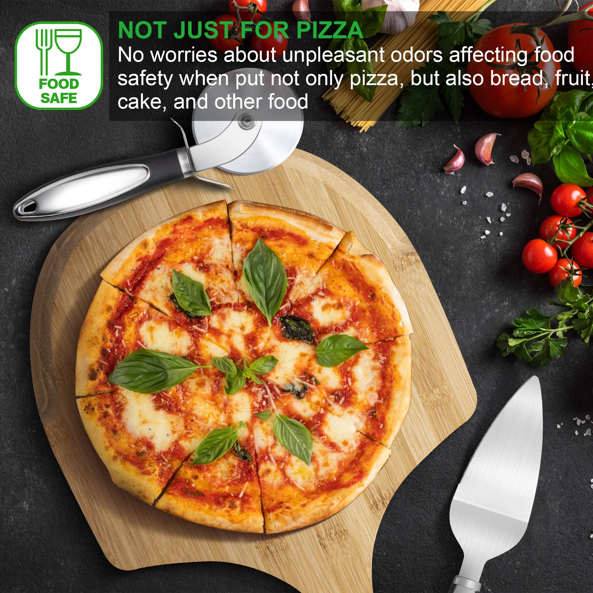 Lx Lermx Pizza Peel, Premium Bamboo Pizza Spatula Paddle Cutting Board Handle (Baking Pizza, Bread, Cutting Fruit, Vegetables, C