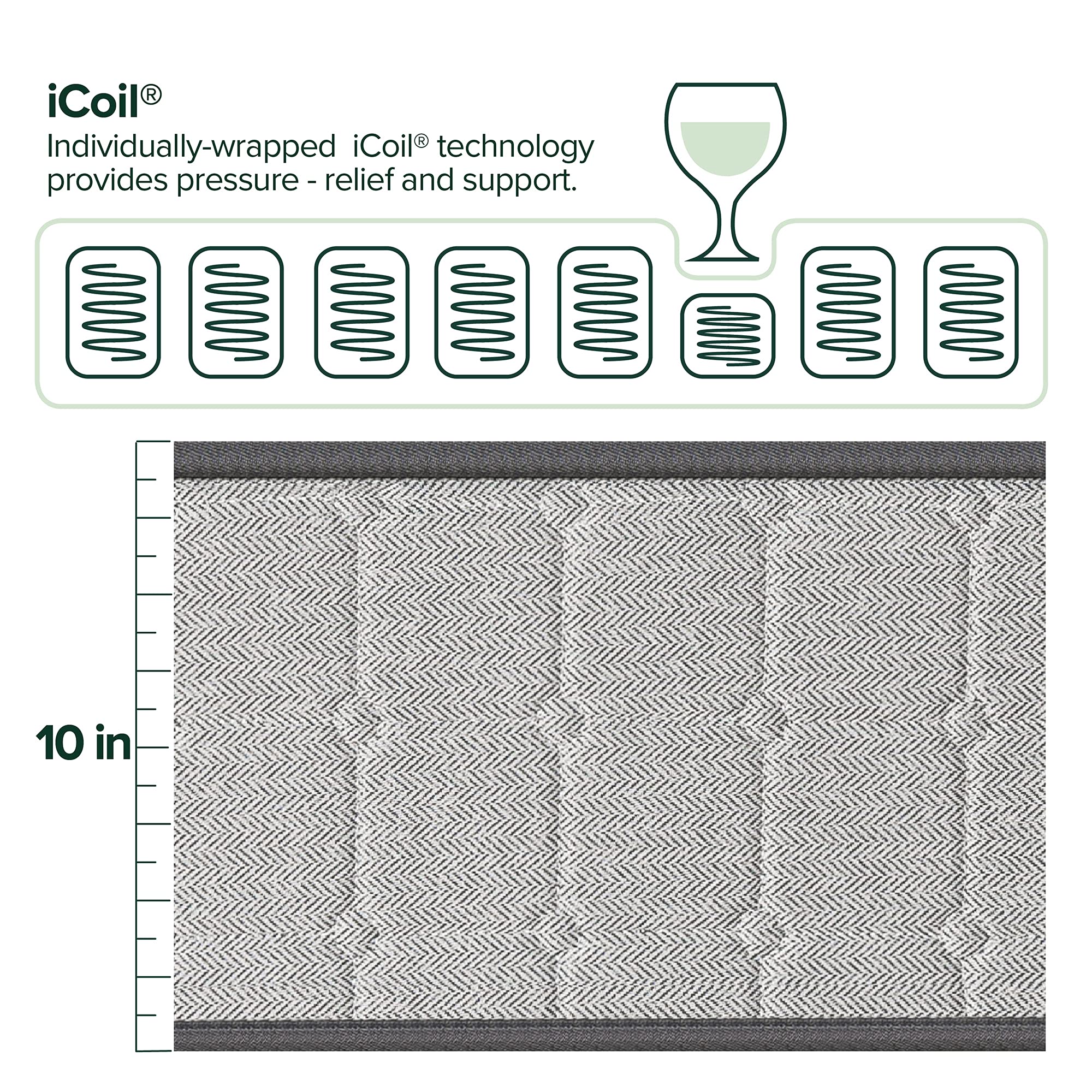Zinus 10 Inch Comfort Support Cooling Gel Hybrid Mattress, King, Tight Top Innerspring Mattress, Motion Isolating Pocket Springs