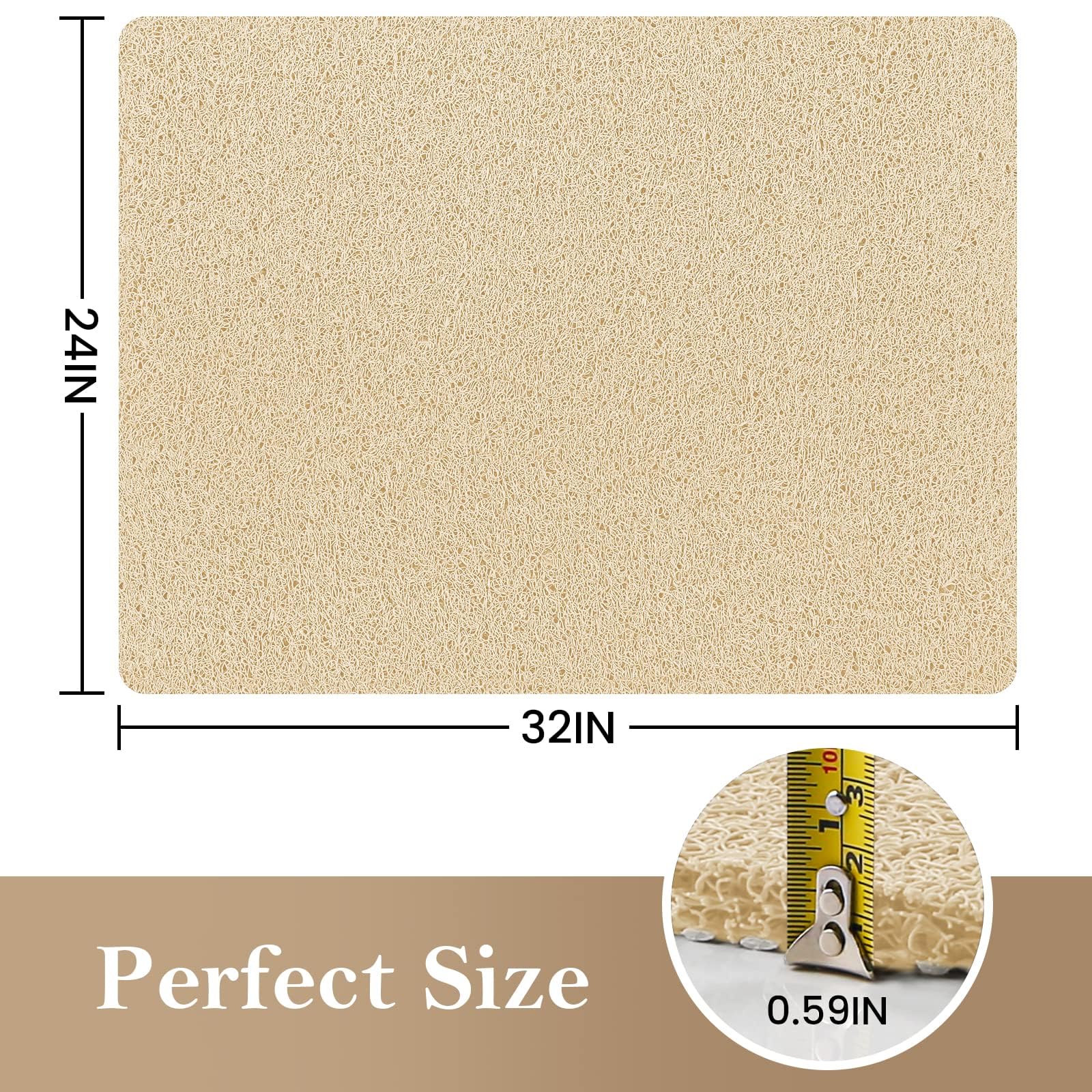 Shower Mat Bathtub Mat Non-Slip,32X24 Inch, Soft Tub Mat With Drain,Pvc Loofah Bath Mat (Phthalate Free) For Tub And Bathroom,Qu