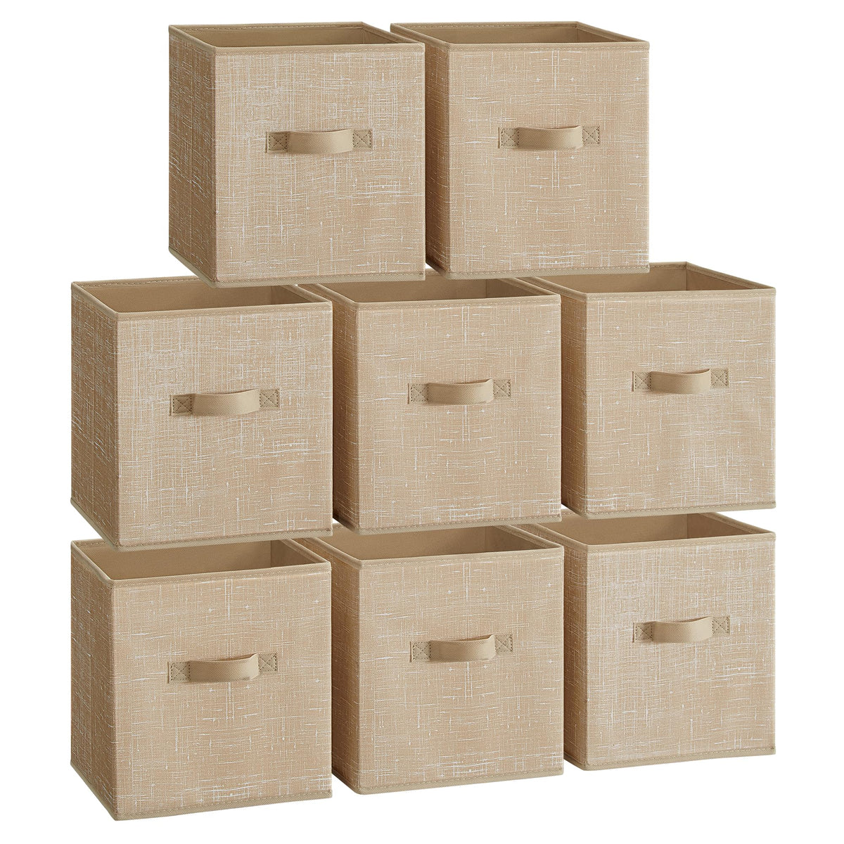 Songmics Storage Cubes, 11-Inch Non-Woven Fabric Bins With Double Handles, Set Of 8, Closet Organizers For Shelves, Foldable, Fo