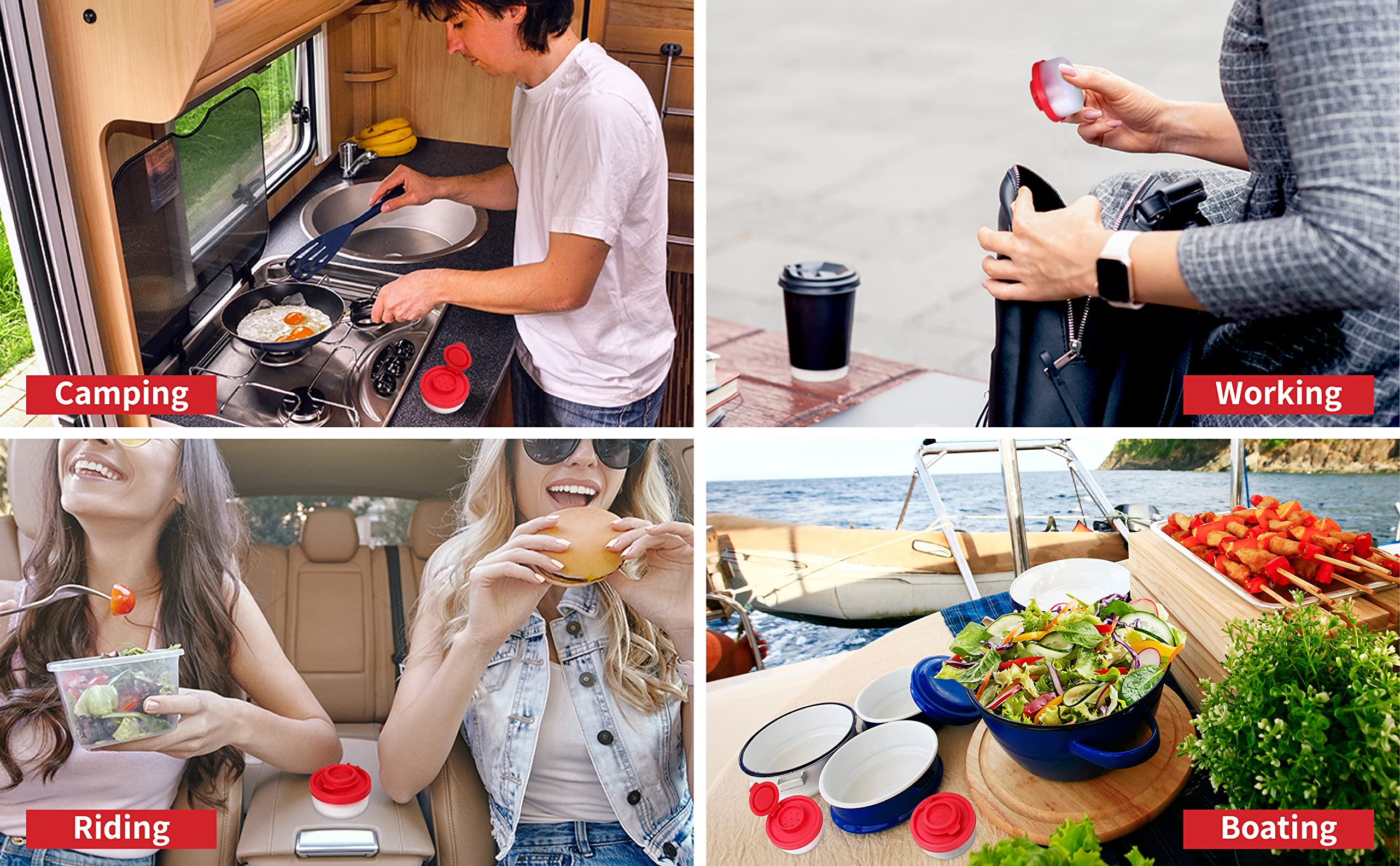 Signoraware Salt And Pepper Shakers Moisture Proof Set Of 4 Small Mini Salt Shaker To Go Camping Picnic Outdoors Kitchen Lunch B