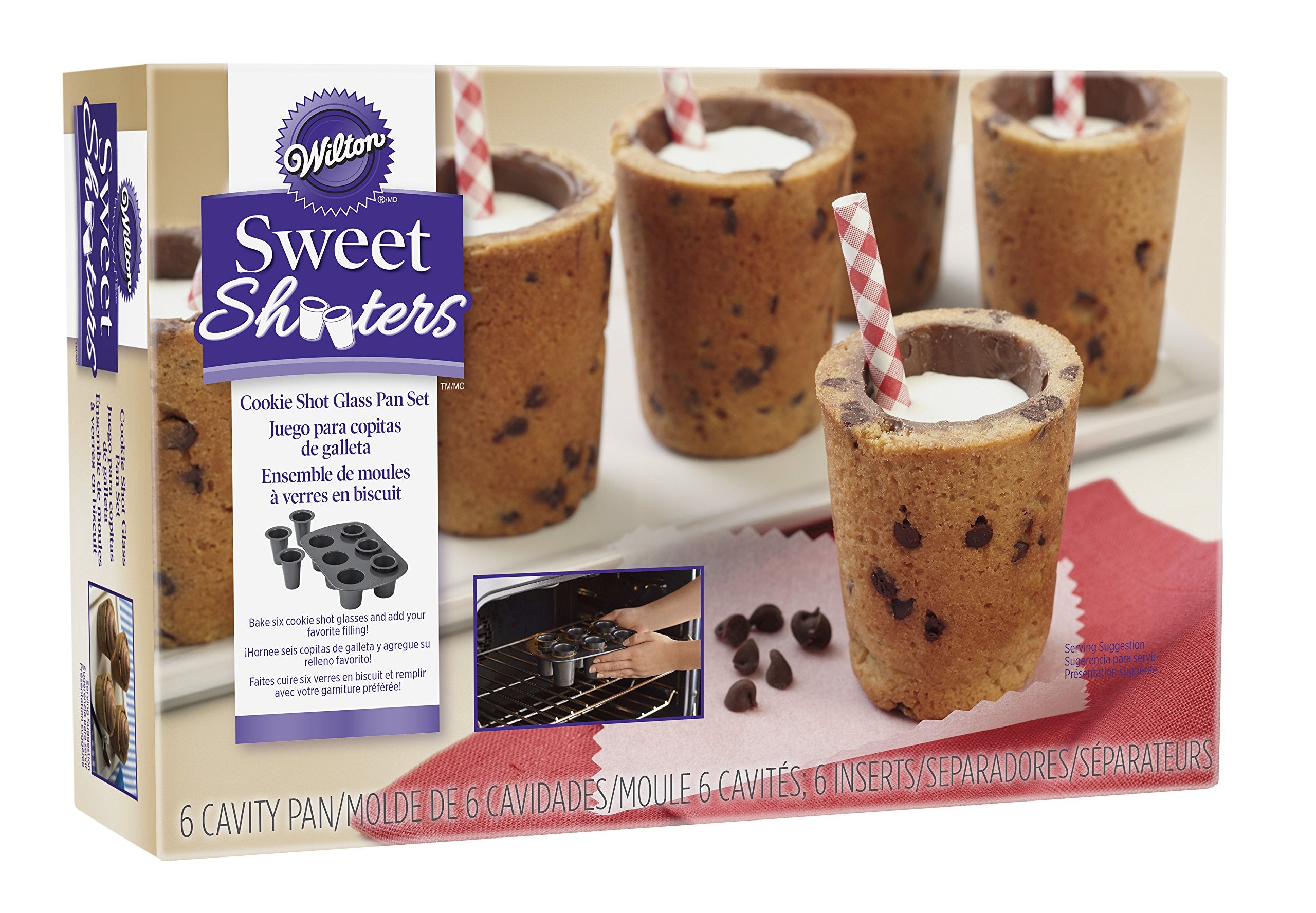 Wilton Cookie Shot Glass, 6-Cavity - Bake Perfect Sweet Shooters With This 6-Cup Cookie Shot Glass Pan, Non-Stick Round Pan Made