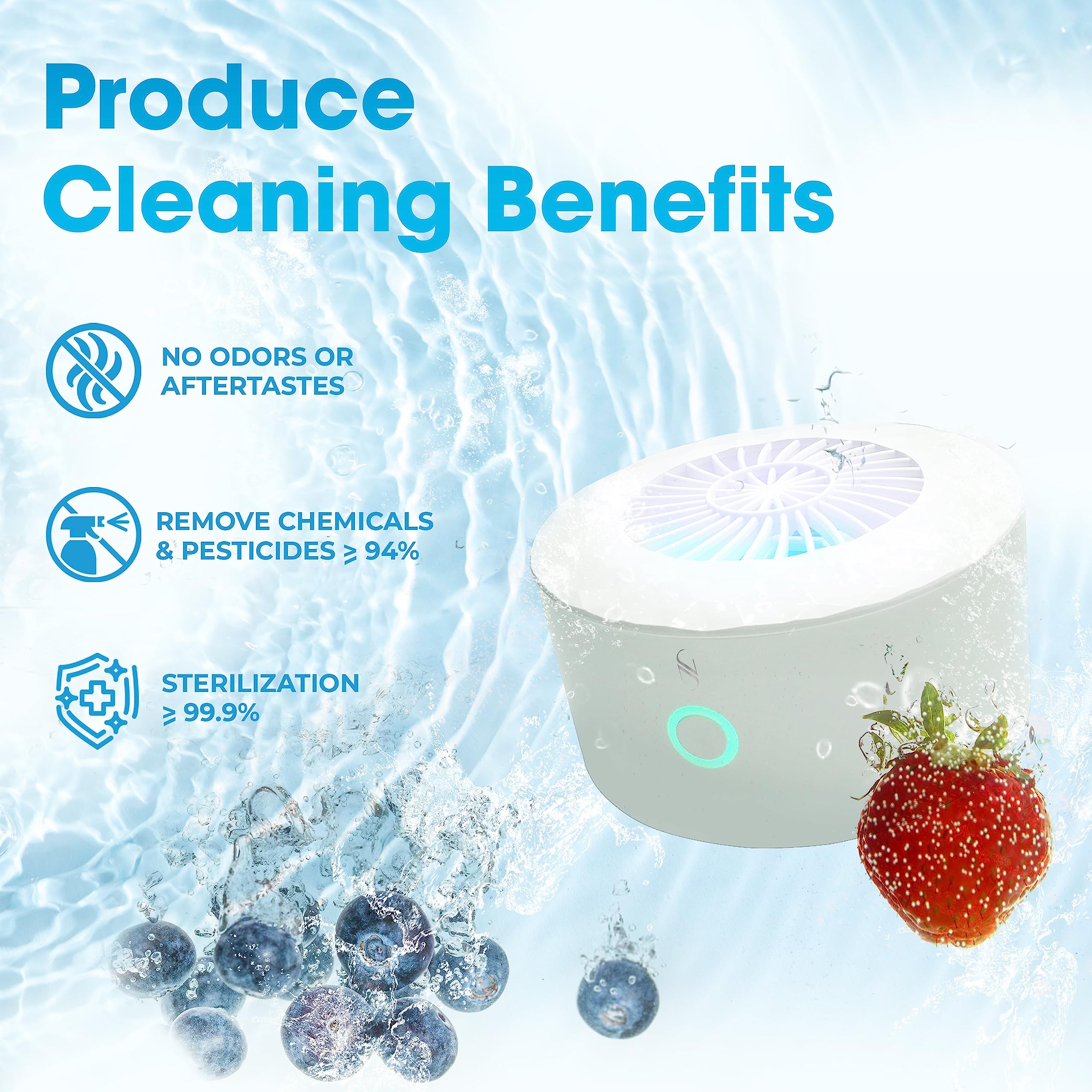 Jnjhomes Fruit And Vegetable Washing Machine, Fruit Cleaner Device, Fruit Purifier Clean Fresh Produce In Water, Waterproof Frui