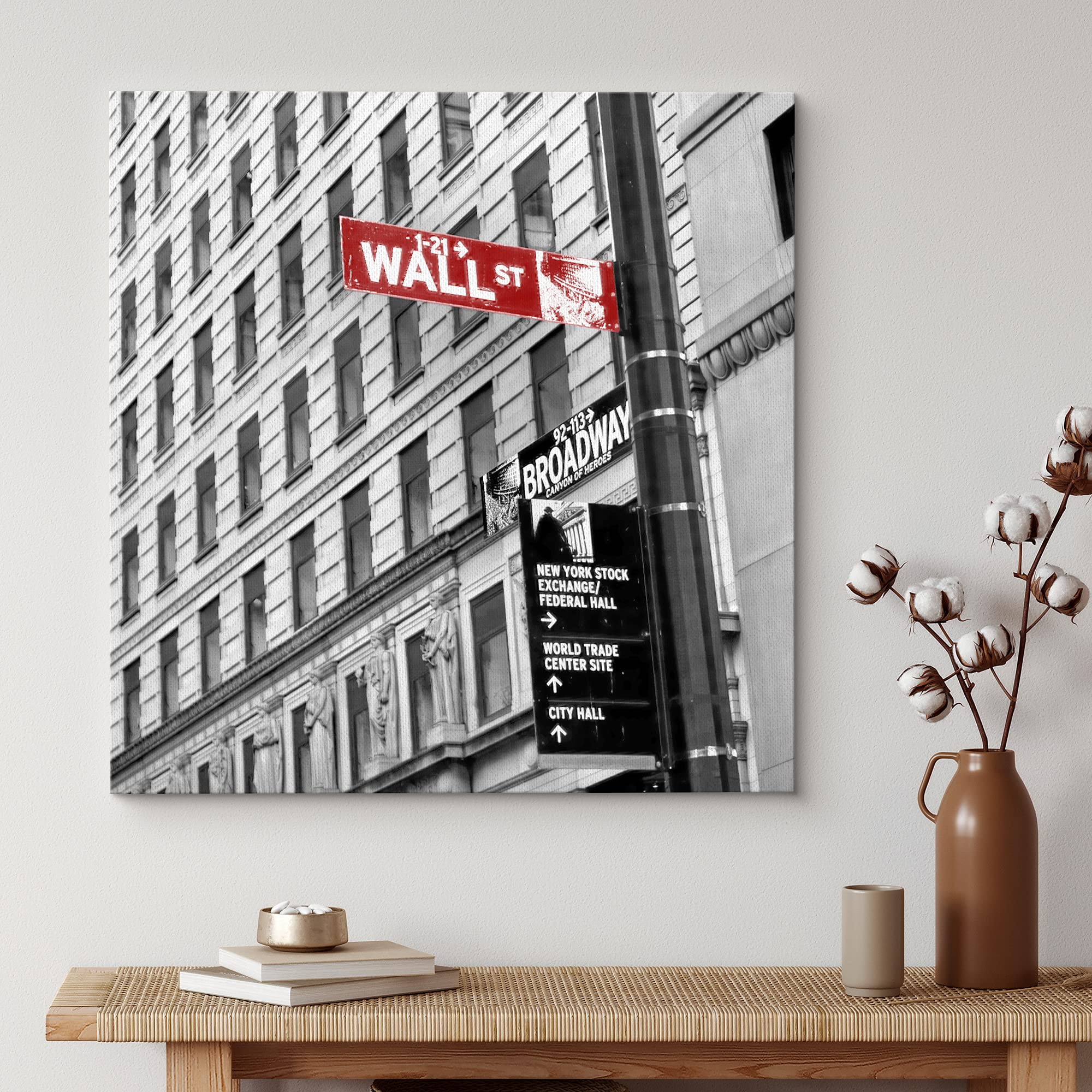 Wall26 Canvas Print Wall Art Pop Of Color Wall Street In New York City Architecture & Maps Cities Photography Realism Chic Sceni