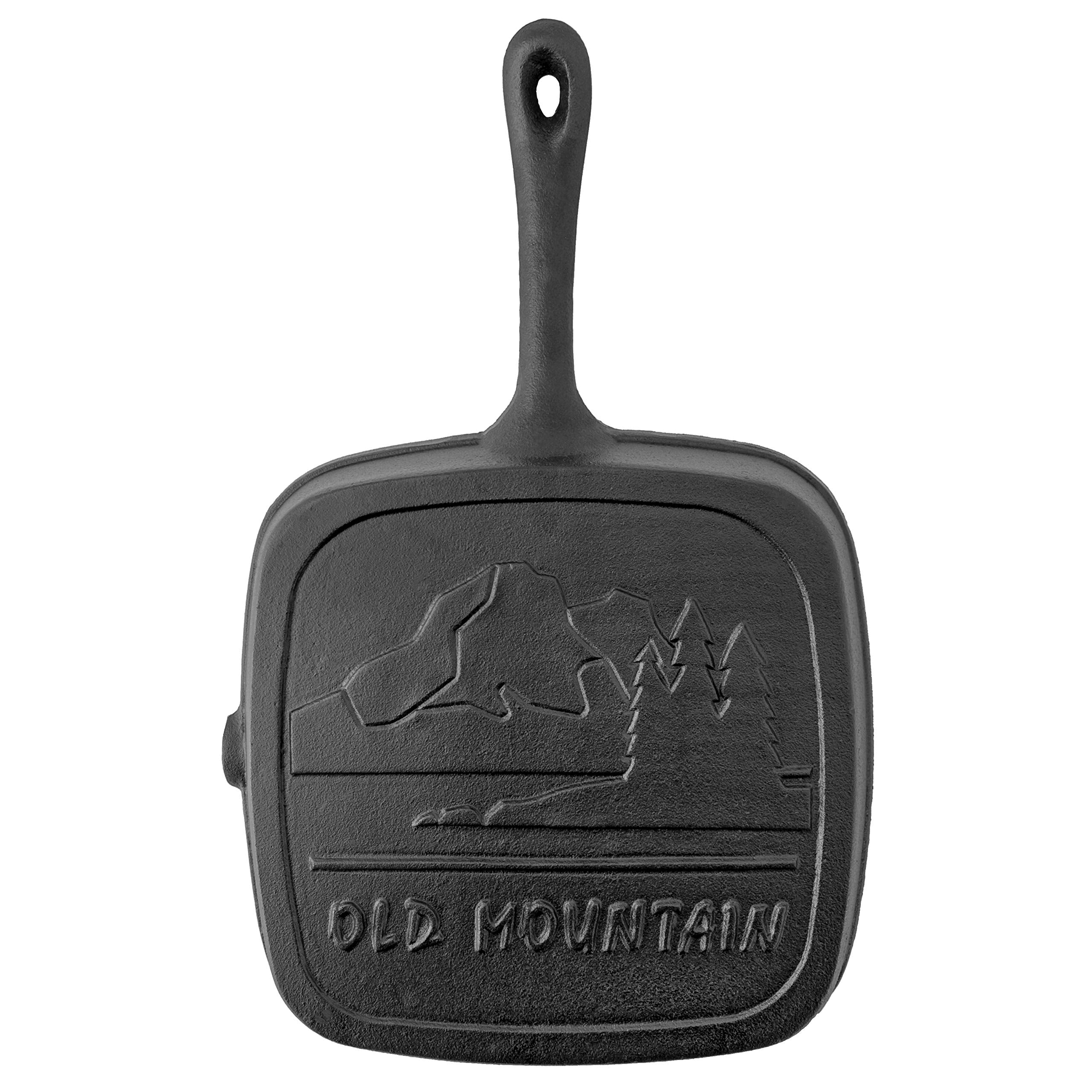 Old Mountain 9.5 Inch Square Grill Pan, Black
