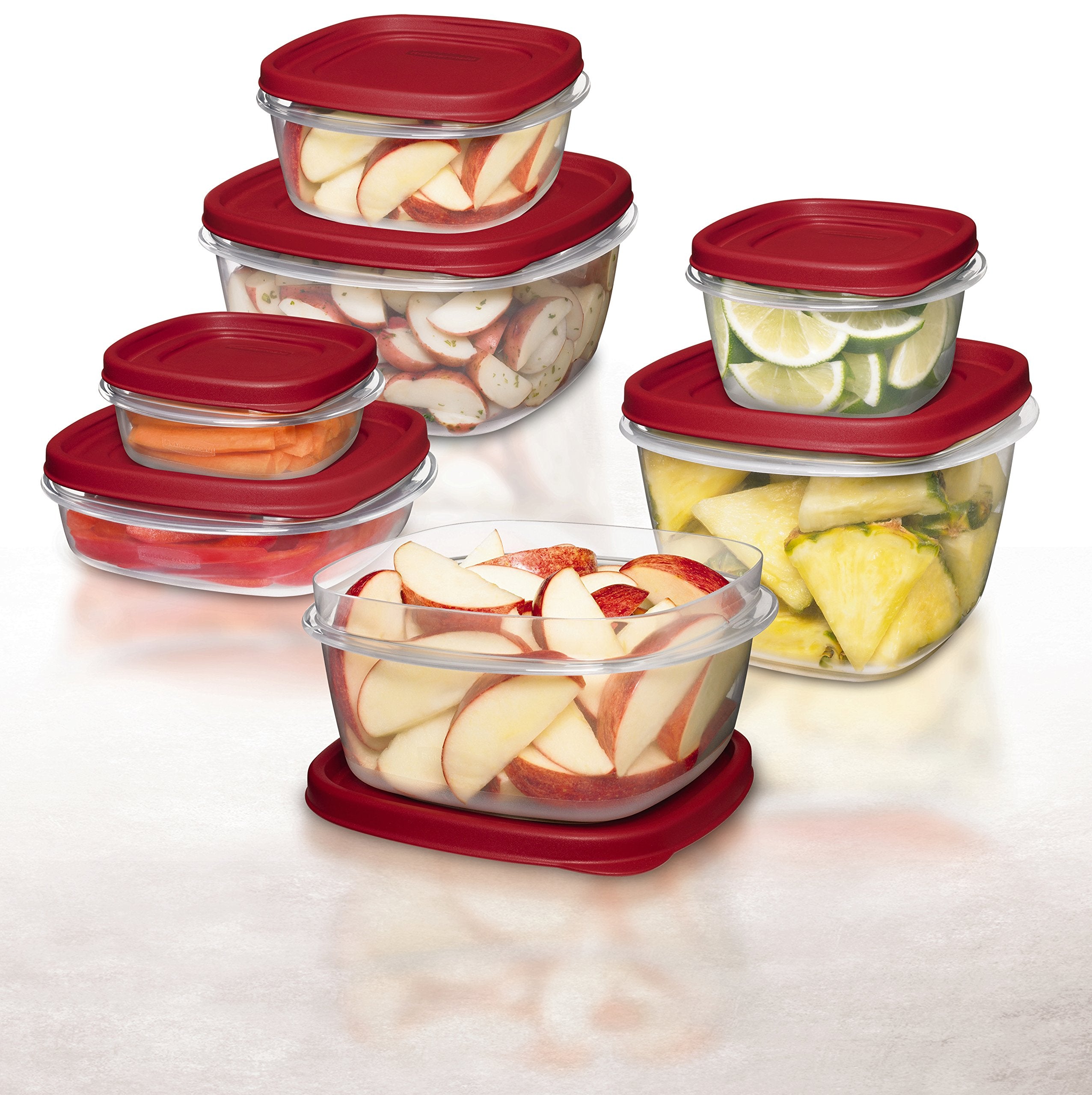 Rubbermaid Easy Find Lids Food Storage Containers, 0.5 Cup, Racer Red, 2-Piece Set