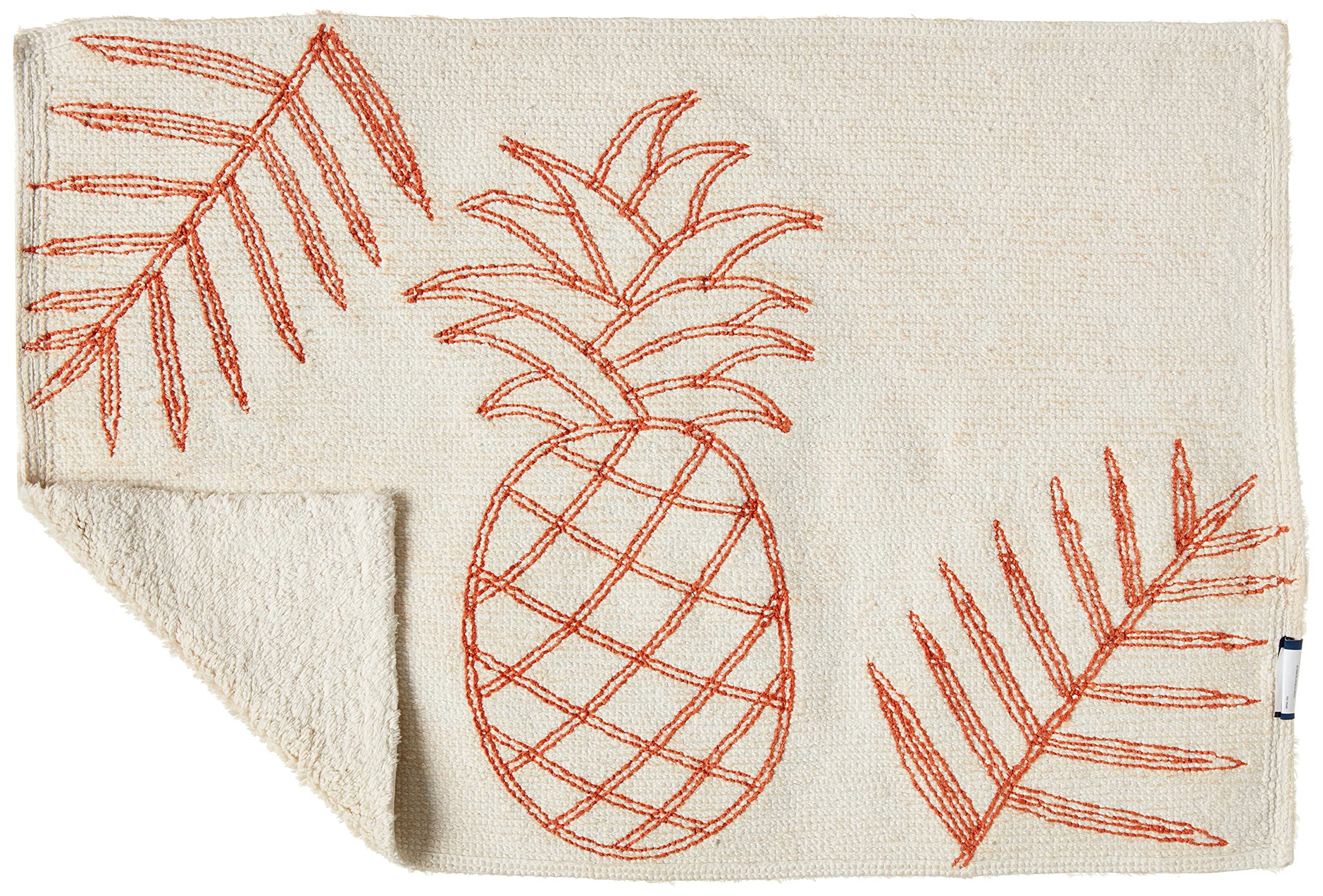 Tommy Bahama Cotton Bath Mat, Highly Absorbent, 20" x 30", Batik Pineapple Orange, Coastal Inspired Design