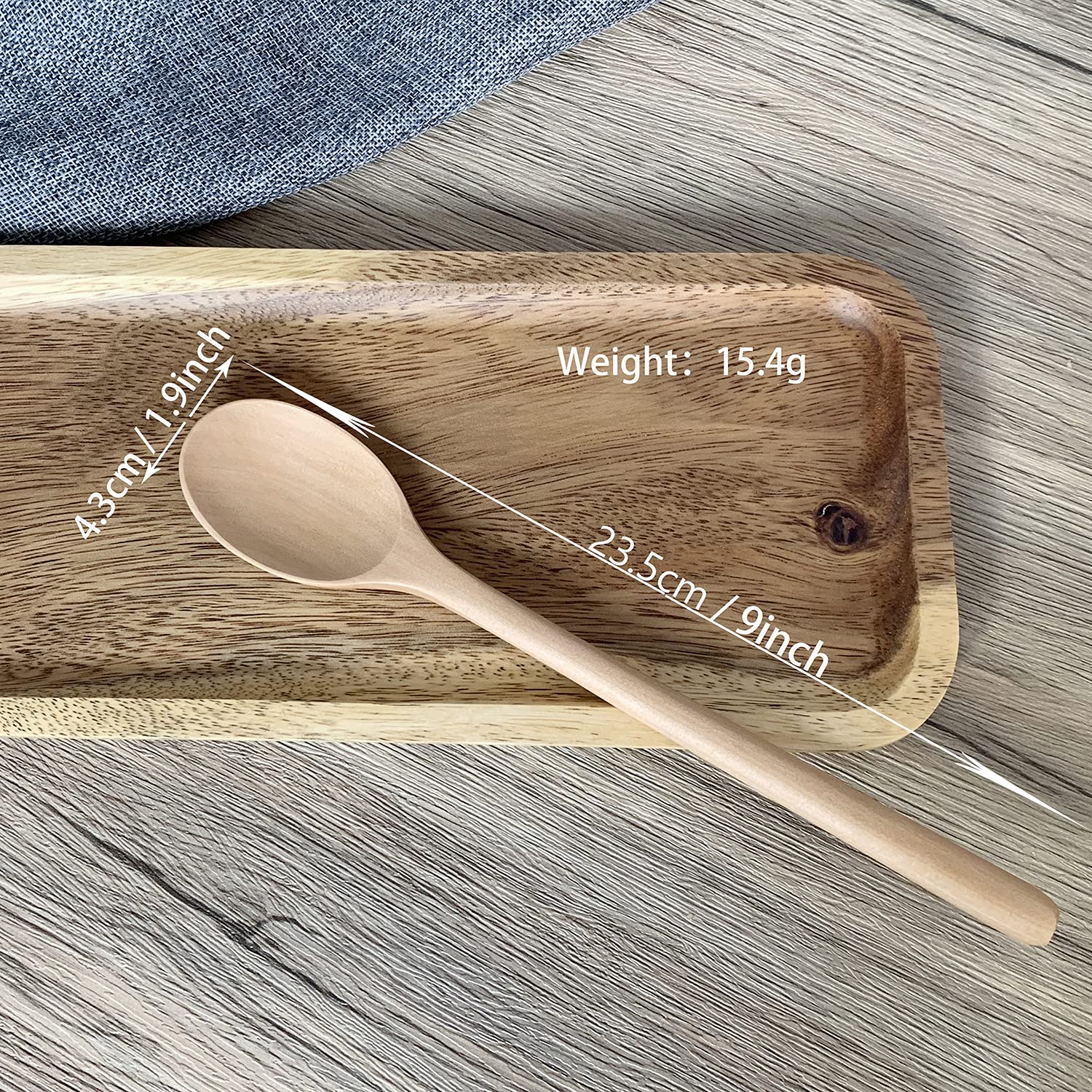 Wooden Spoons For Eating, Adloryea 9 Inch Small Wooden Soup Spoon Mixing Stirring Tasting, 6-Piece Wood Spoons For Soup And Kore