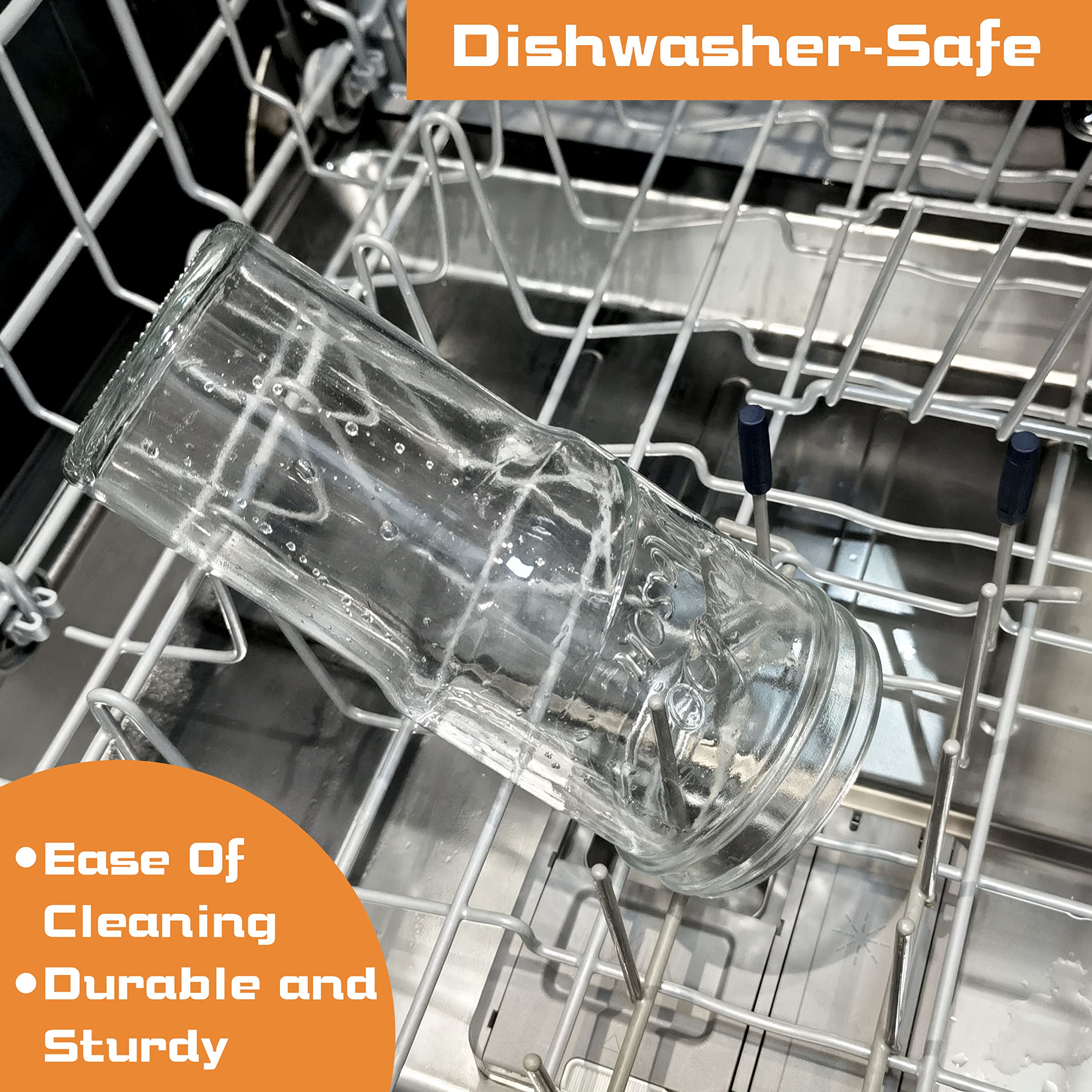 Anotion Glass Cups With Lids And Straws 4 Packs, 24Oz Travel Coffee Mug Wide Mouth Mason Jar Iced Coffee Cup Smoothie Cup Glass