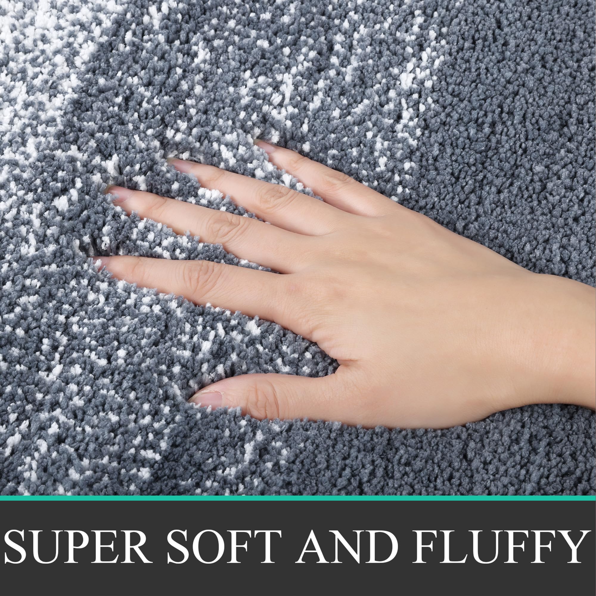 Bsmathom Bathroom Rugs Sets 4 Piece With Toilet Cover, Plush Shaggy Microfiber Non Slip Bath Rugs, Machine Washable Bathroom Mat