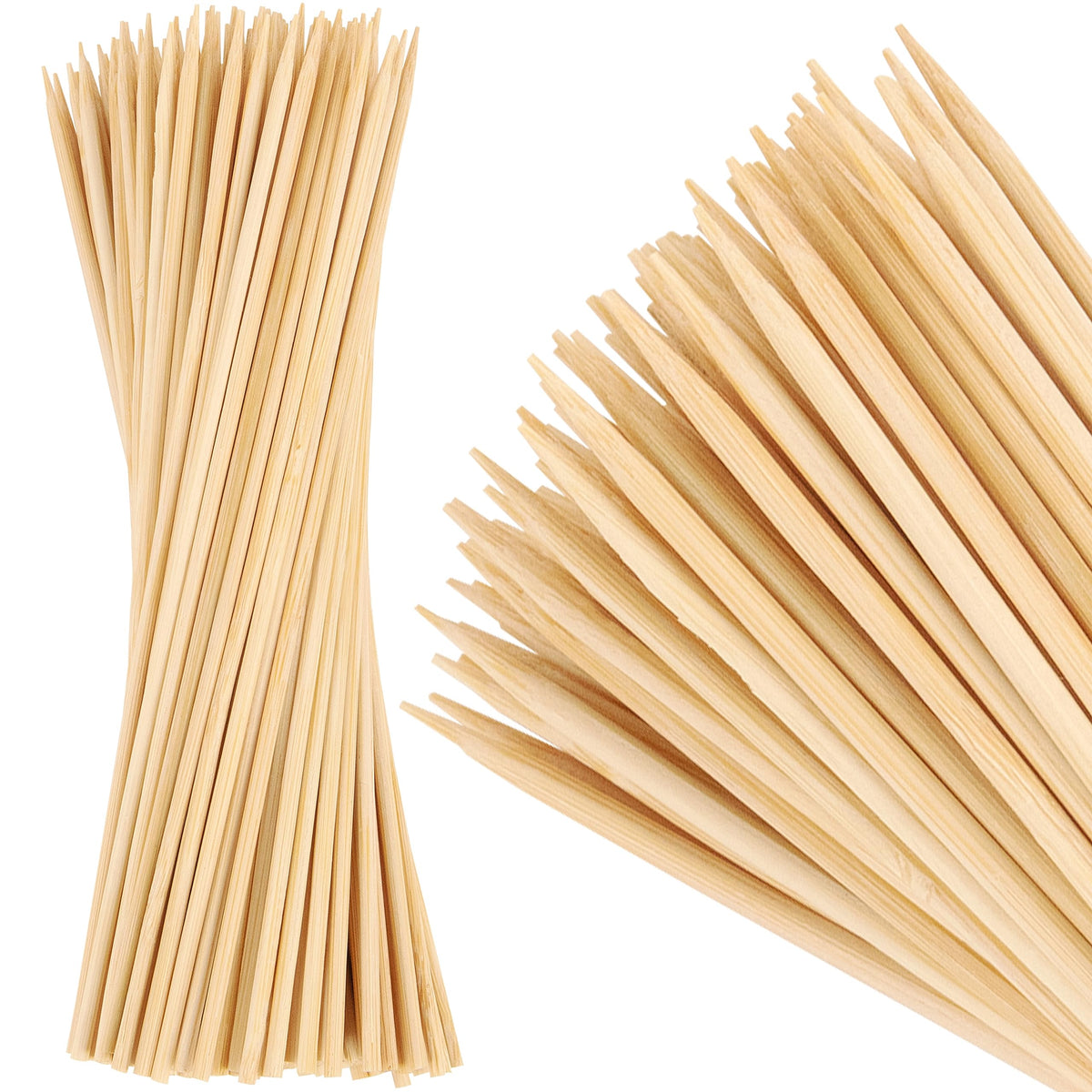 Mallome Bamboo Skewers 10 Inch 100 Pack Smores Sticks - 4Mm Thick Wooden Skewers For Appetizers- Wood Bamboo Sticks For Crafts -