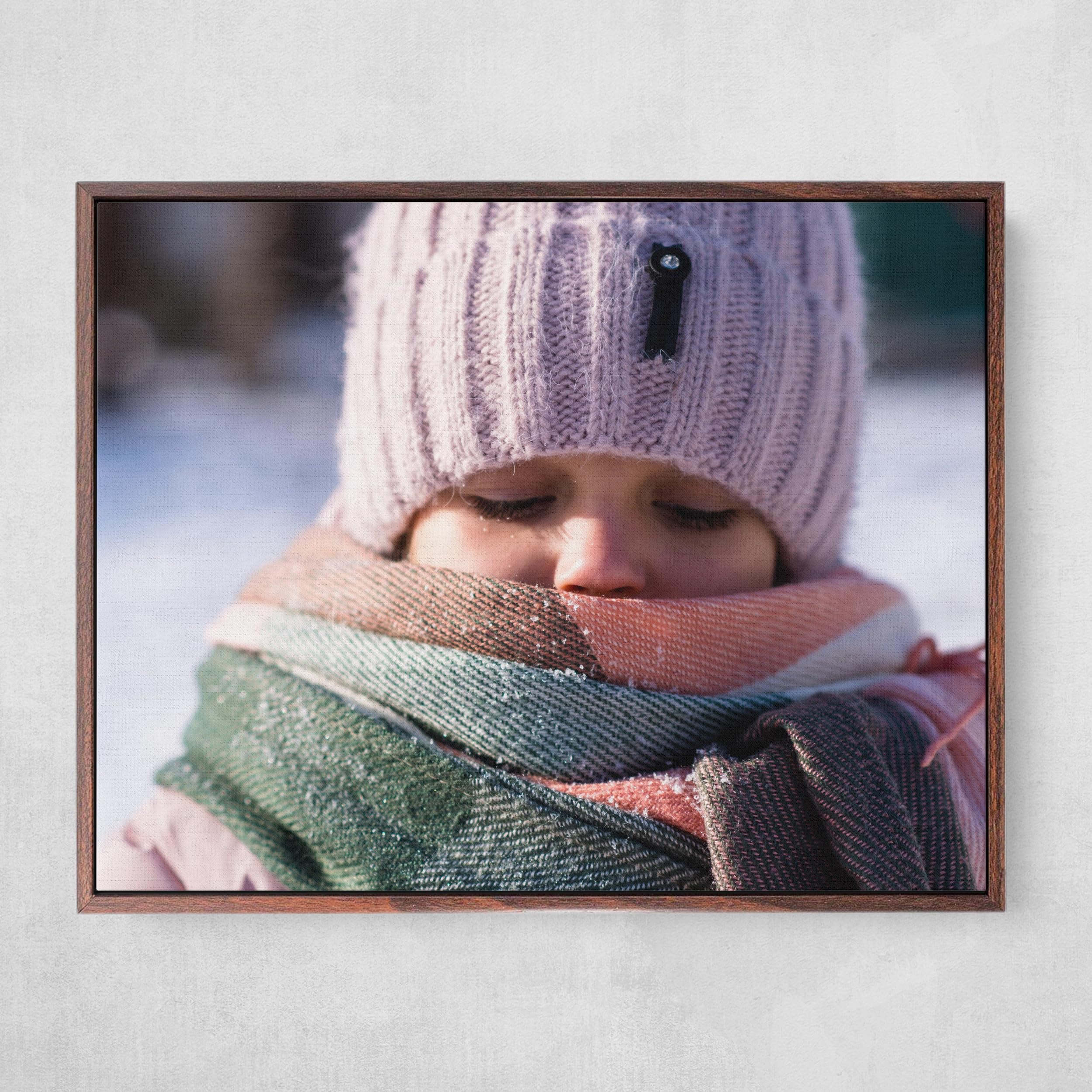 Personalized Custom Canvas Prints: Photo On Canvas (Dark Brown 24X32) Transform Your Photos Into Stunning Framed Wall Art Digita