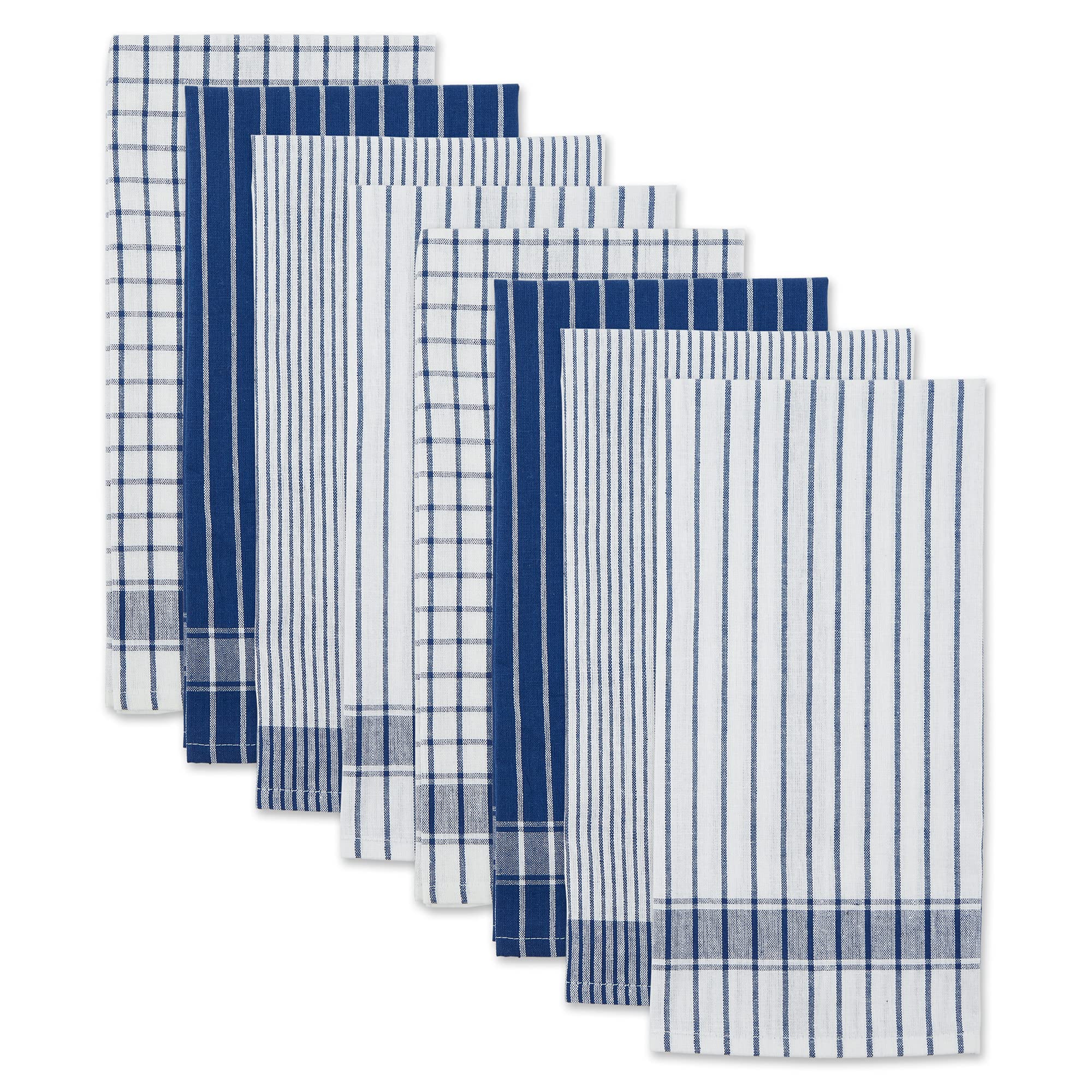 NAUTICAL BLUE BASIC DISHTOWEL SET/8