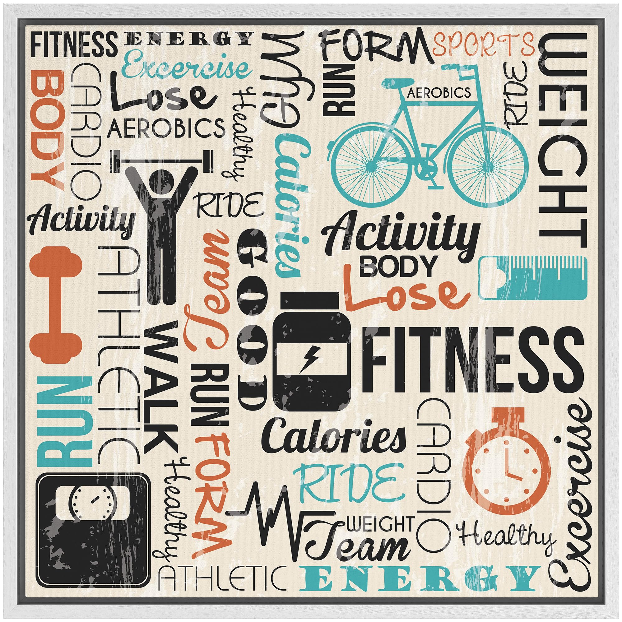 Wall26 Framed Canvas Print Wall Art Motivational Fitness & Exercise Collage Sports Athletes Digital Art Modern Art Bohemian Calm