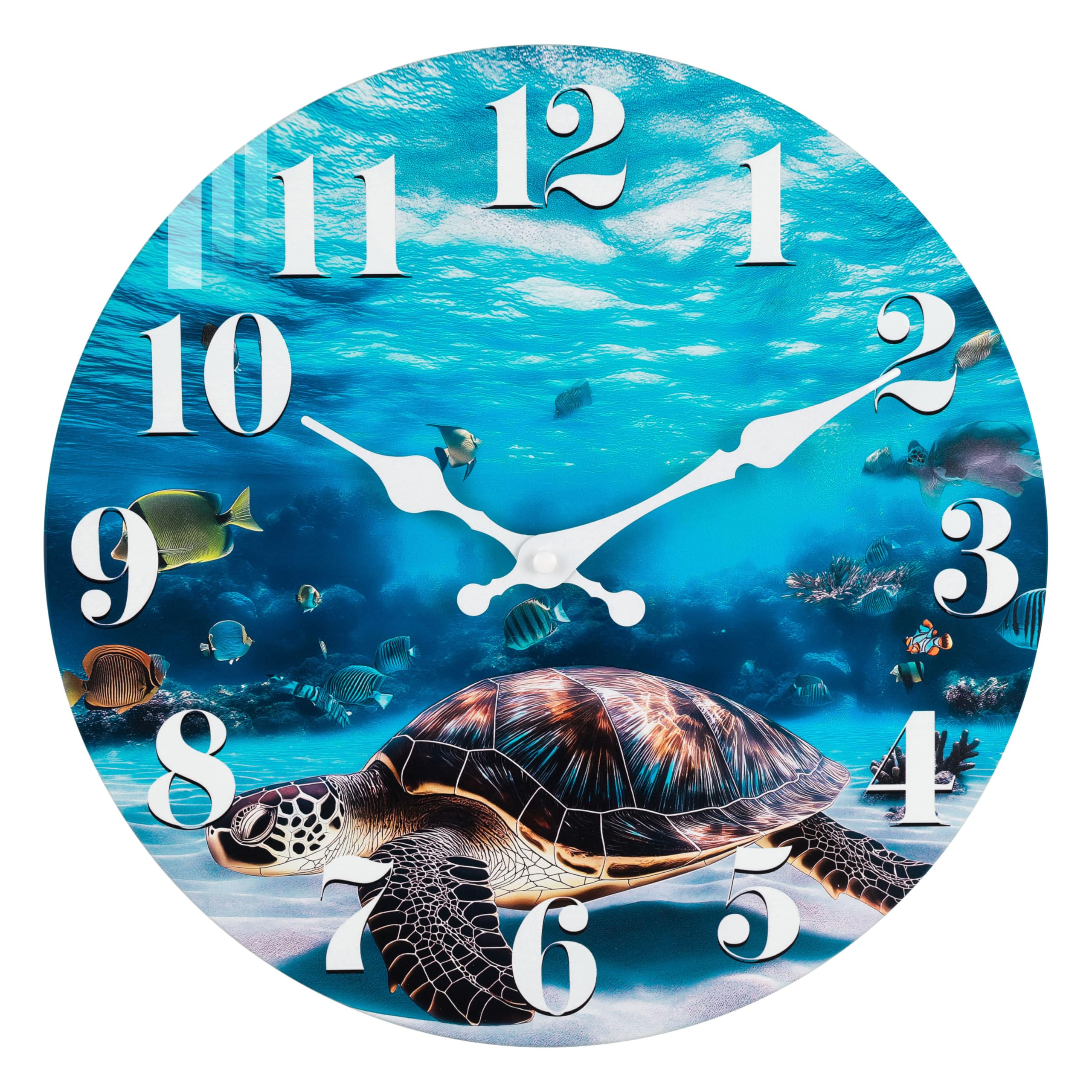 Jomparis Beach Wall Clocks Battery Operated-Decorative Nautical Theme Wall Clock Silent Non-Ticking For Bathroom Bedroom Kitchen