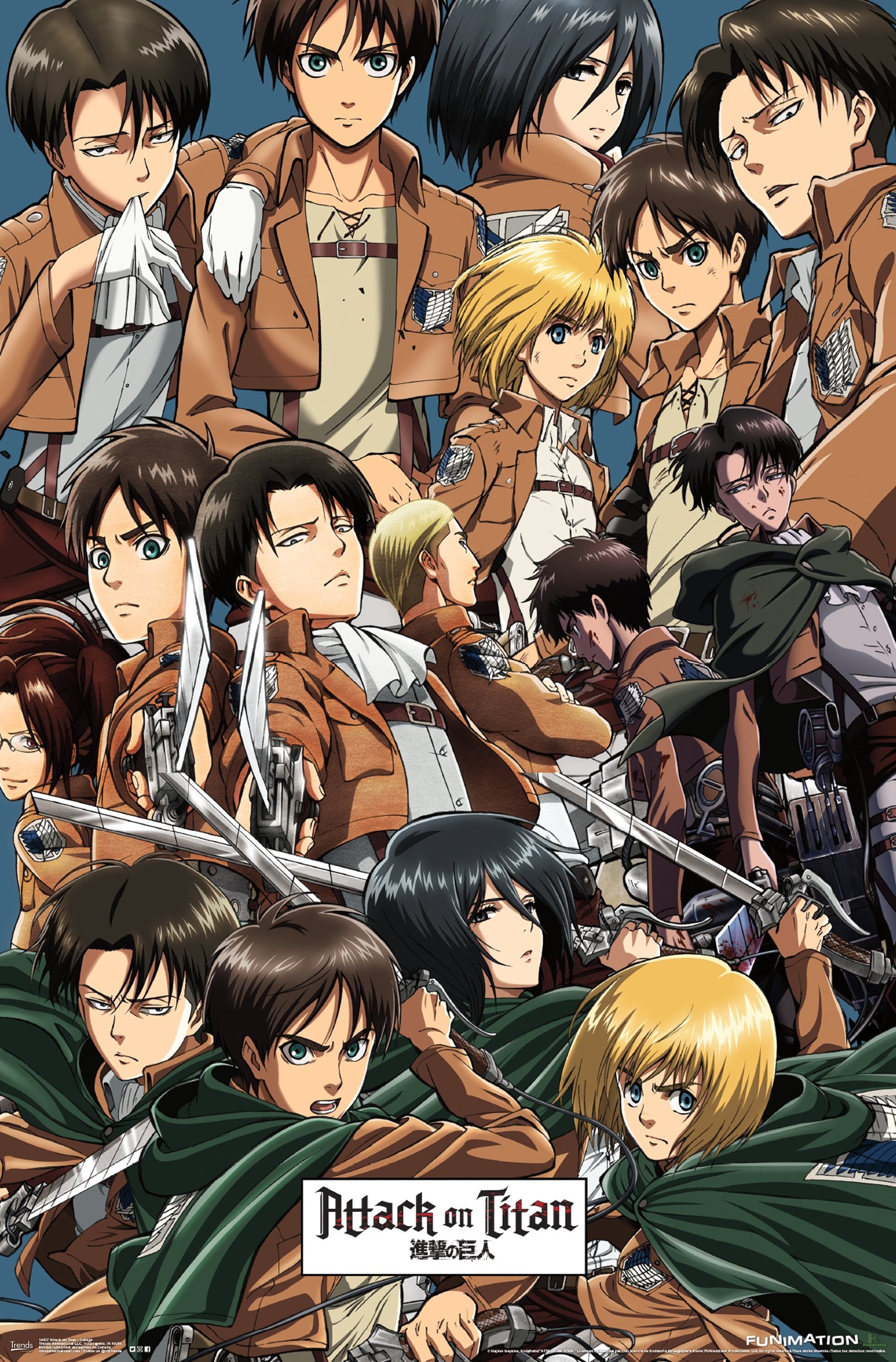 Trends International Attack On Titan - Collage Wall Poster, 22.375'' X 34'', Unframed Version
