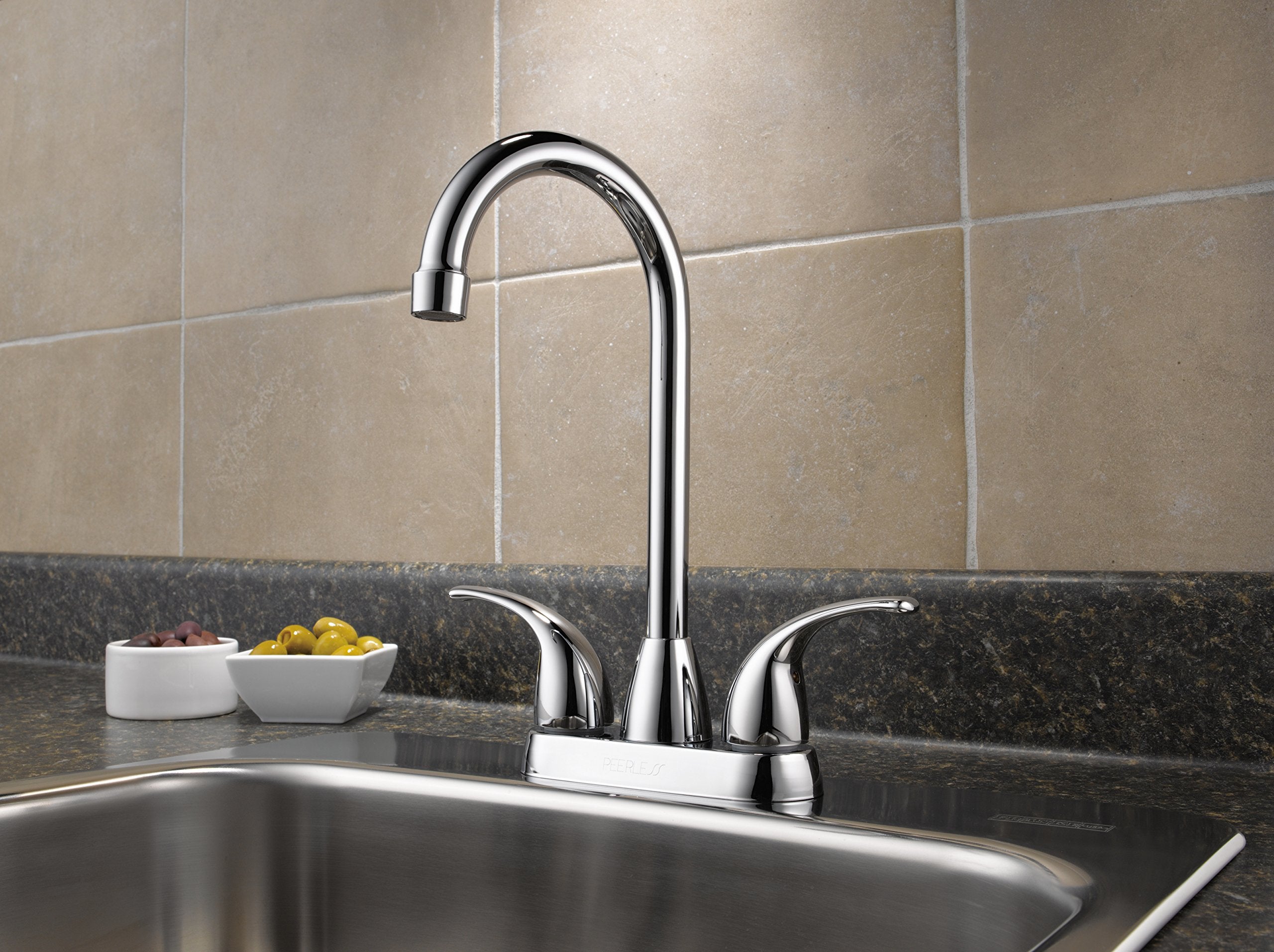 Peerless P288Lf Choice Two Handle Bar Prep Faucet, Chrome