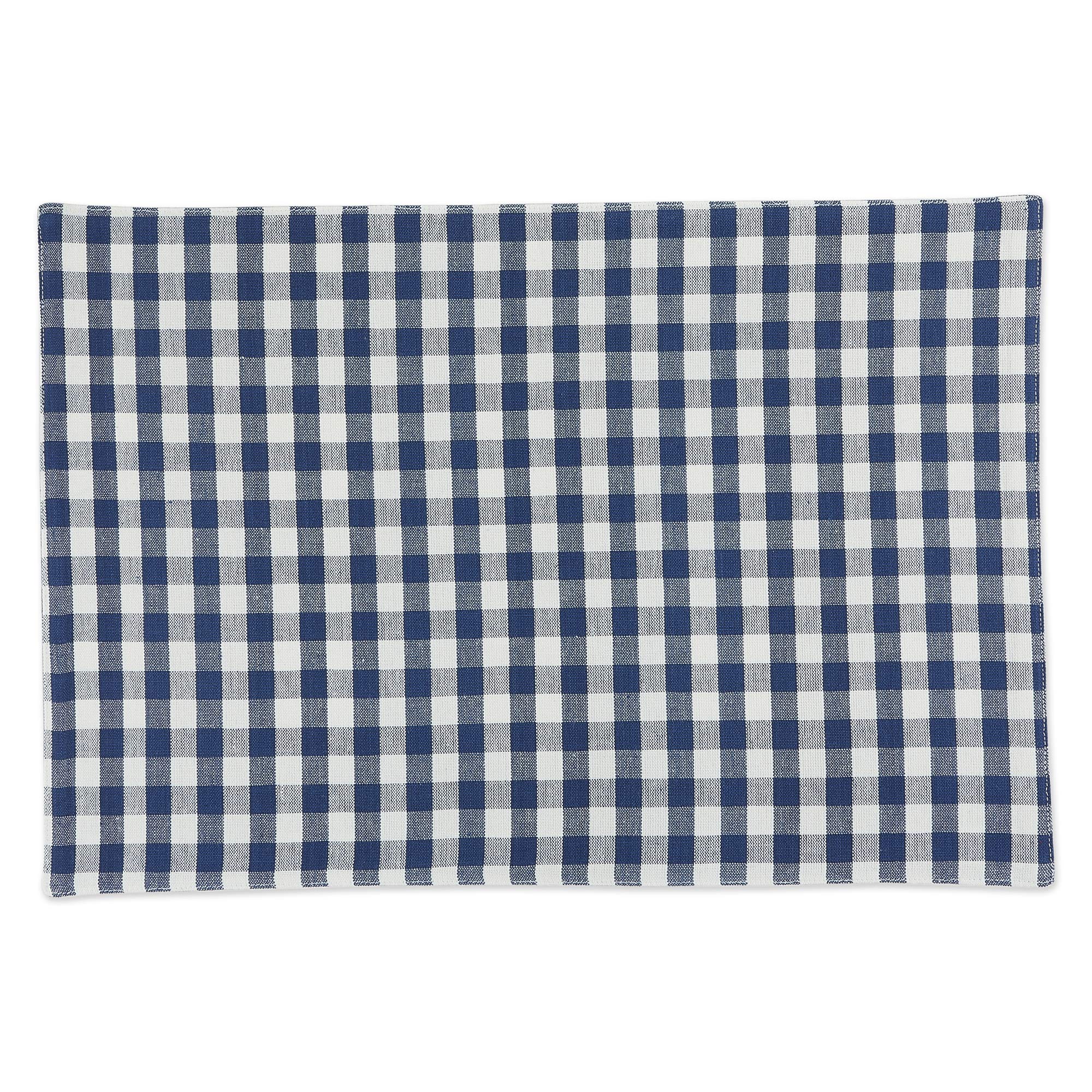 Dii Gingham Check Tabletop Collection, Navy, Placemat Set