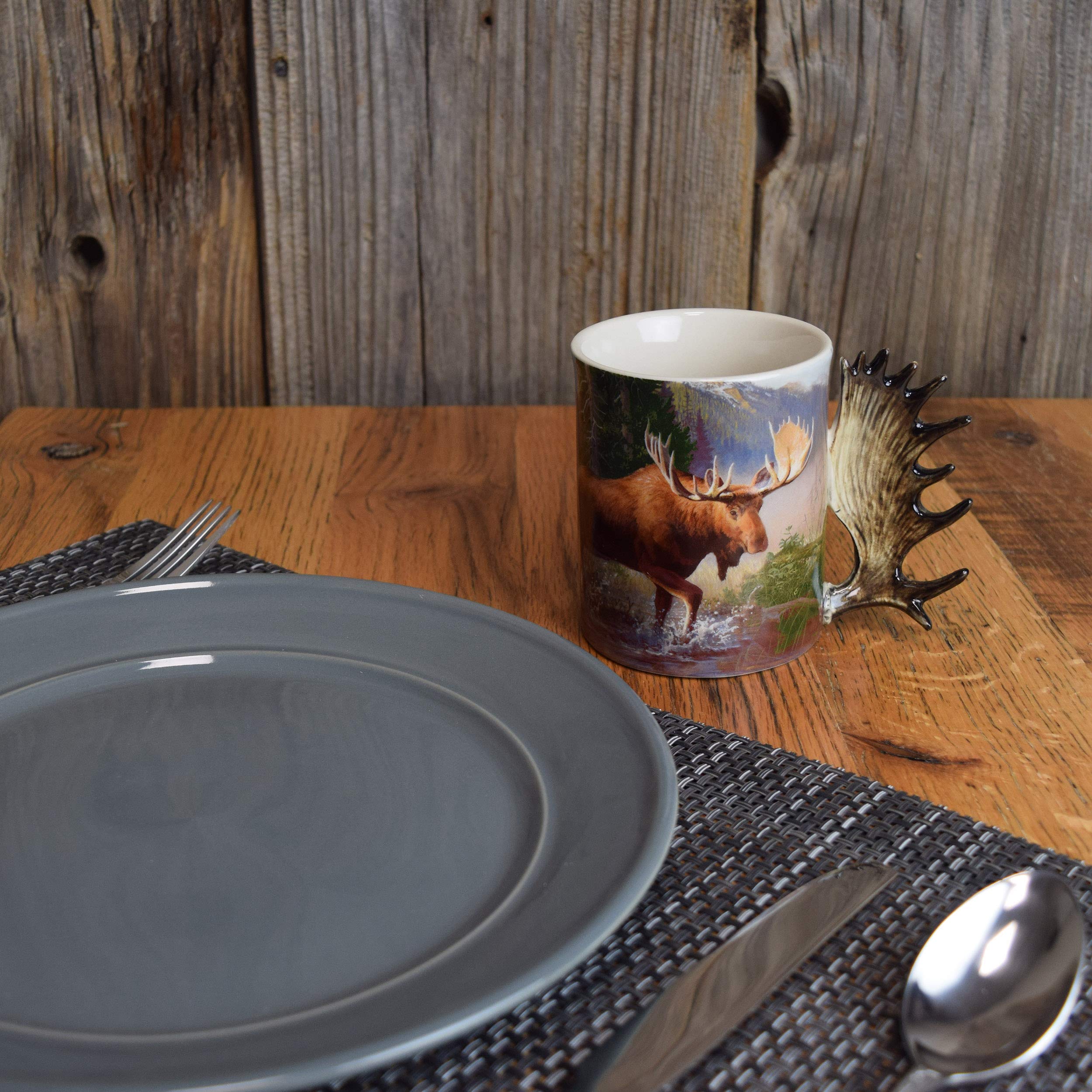 Rivers Edge Products Moose 3D Ceramic Coffee Mug With Handle, 15 Ounces, Espresso Cups And Coffee Cups Ceramic, Perfect For Coff