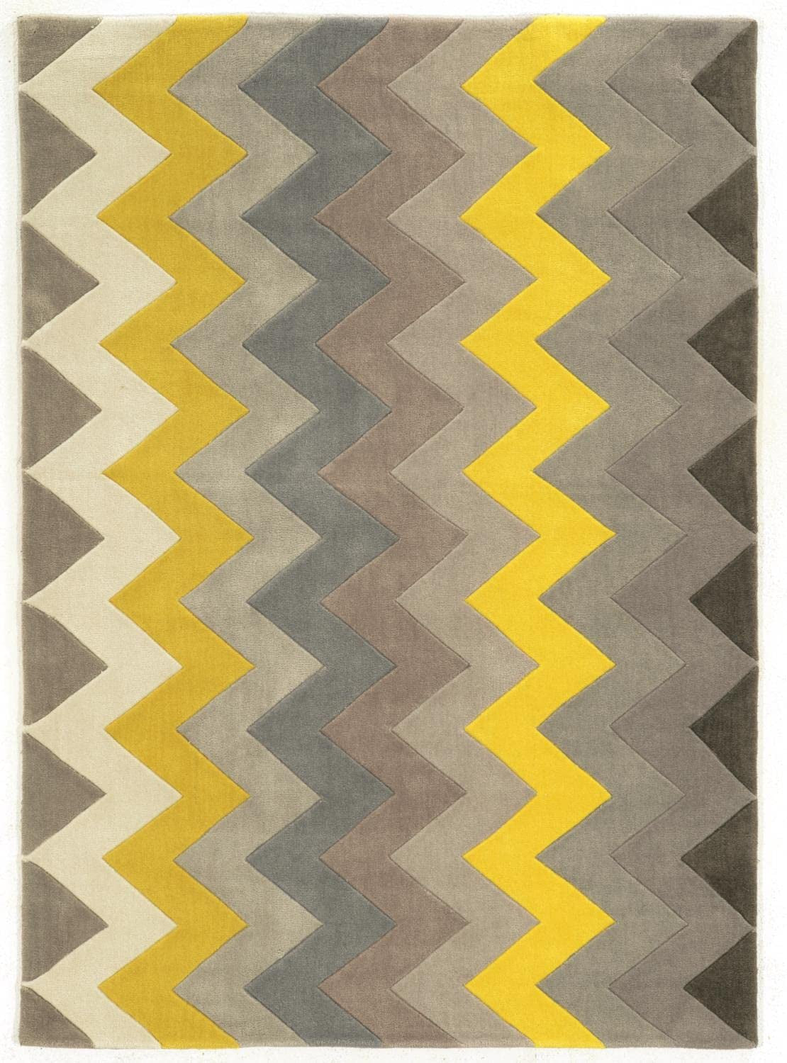 Trio Zig Grey & Yellow 8x10, Rug