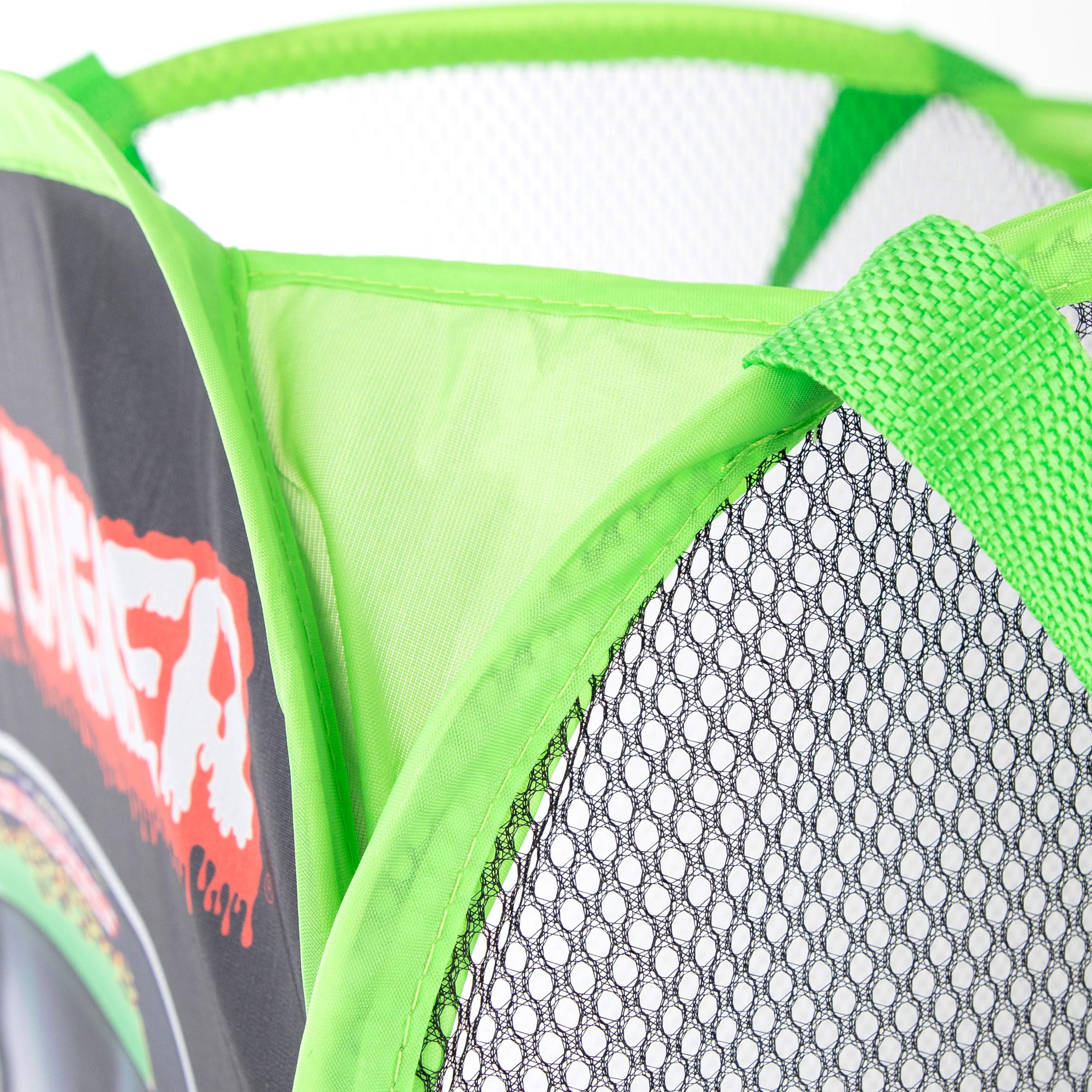 Jay Franco Monster Jam Grave Digger Pop Up Hamper - Mesh Laundry Basket/Bag with Durable Handles