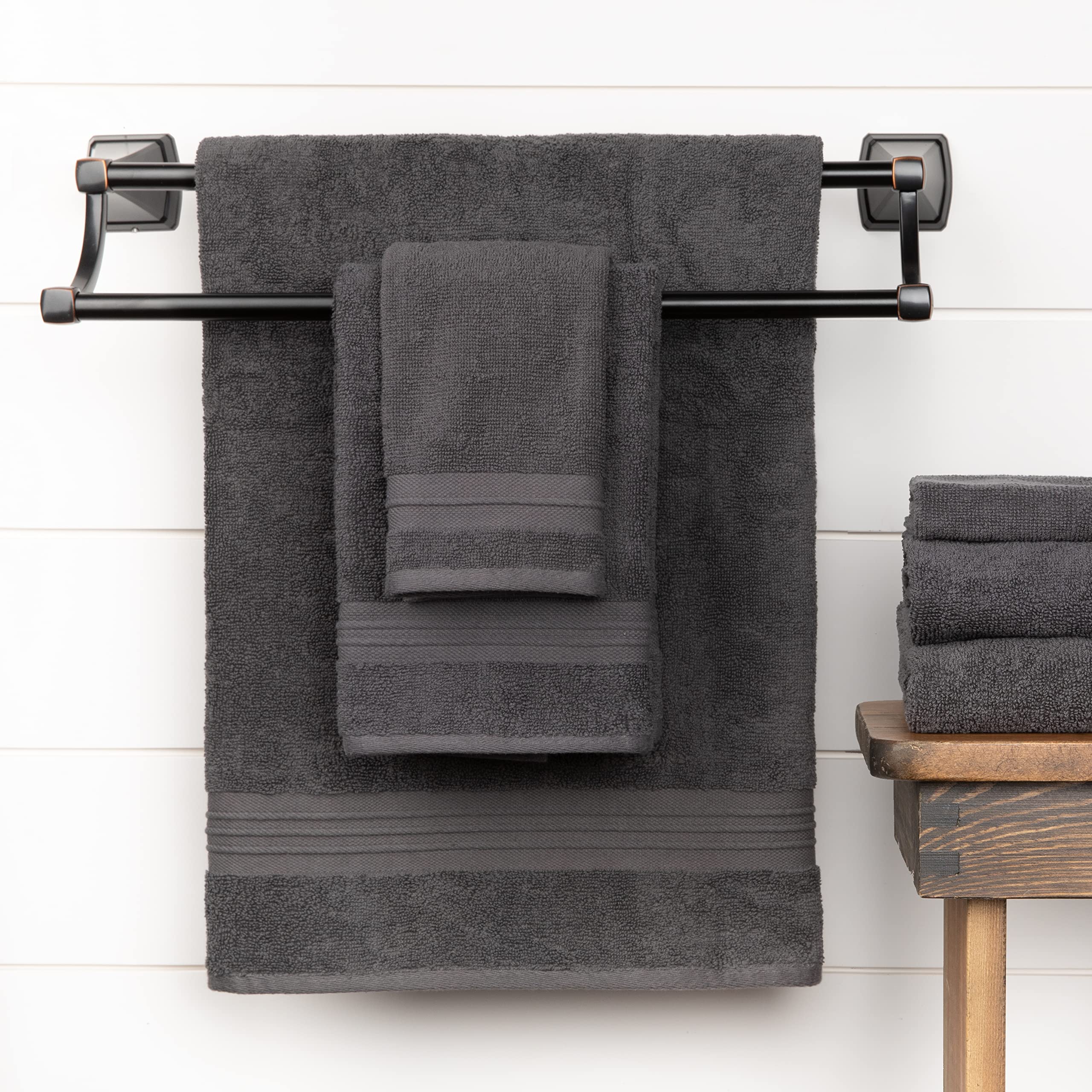 Washcloths Set 100% Cotton Gray, Oeko-Tex Terry Cotton, Soft And Absorbent Wash Cloths For Your Body, Face Towel For Washing Fac