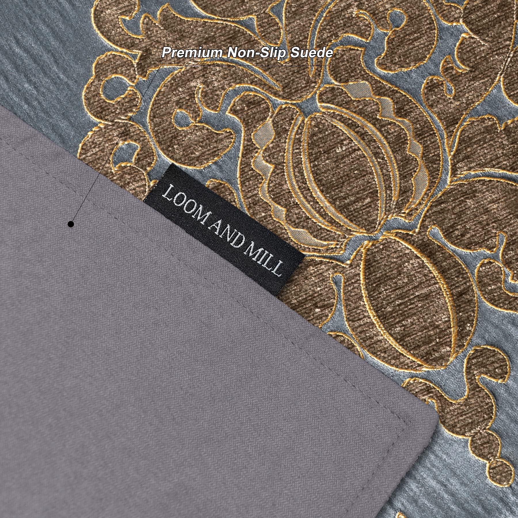 Loom And Mill Luxury Damask Placemats Set Of 4, Traditional Jacquard Table Place Mats For Dining Table Kitchen Room Holiday Banq