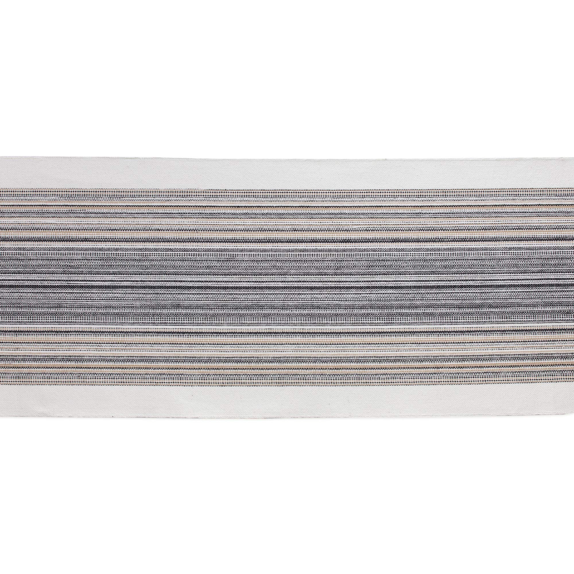 Dii Everyday Collection Fringed Stripe Tabletop, Table Runner, 14X72, Black