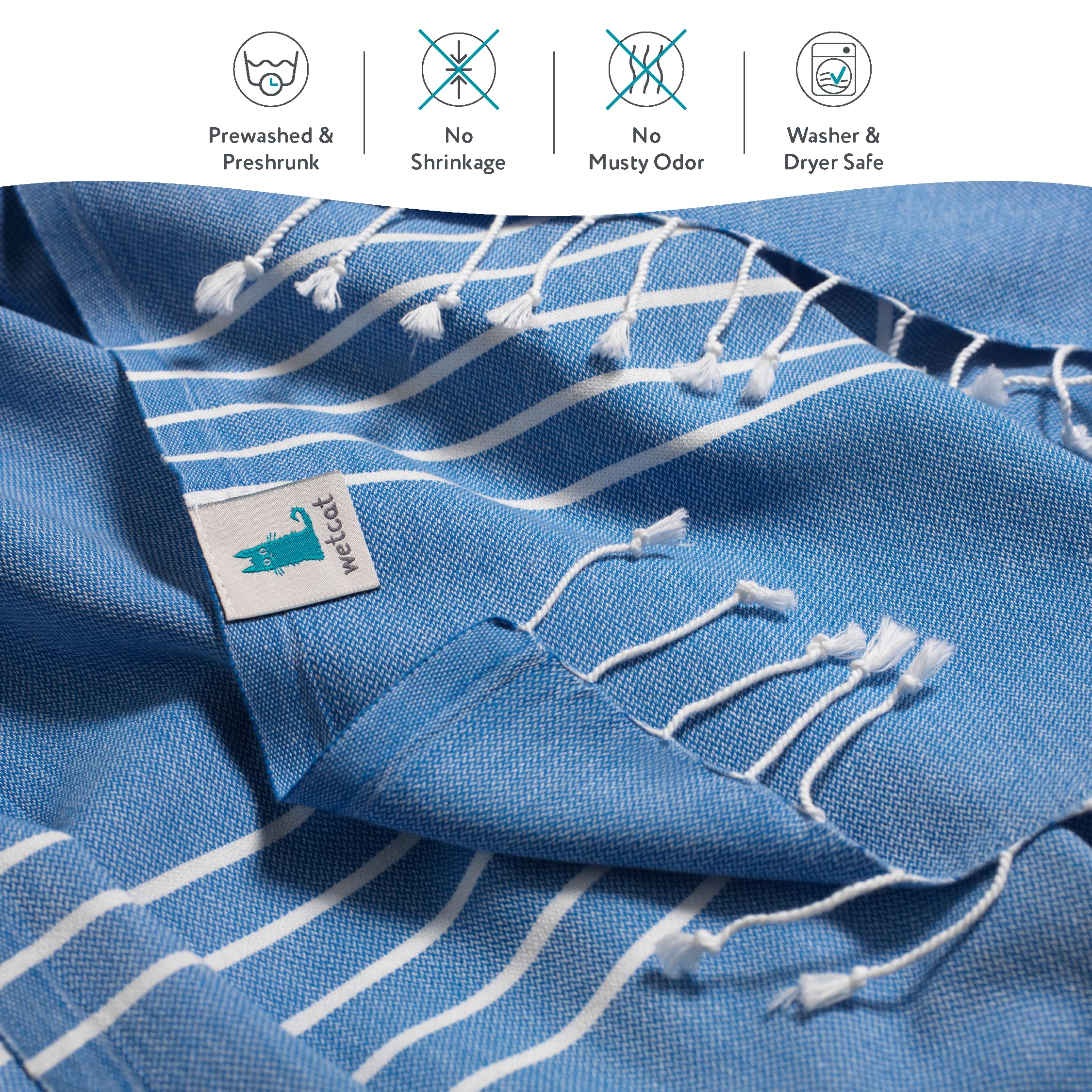 Wetcat Turkish Beach Towel Oversized 38X71 100% Cotton Sand Free Quick Dry Extra Large Light Travel Towel For Adults Beach Acces