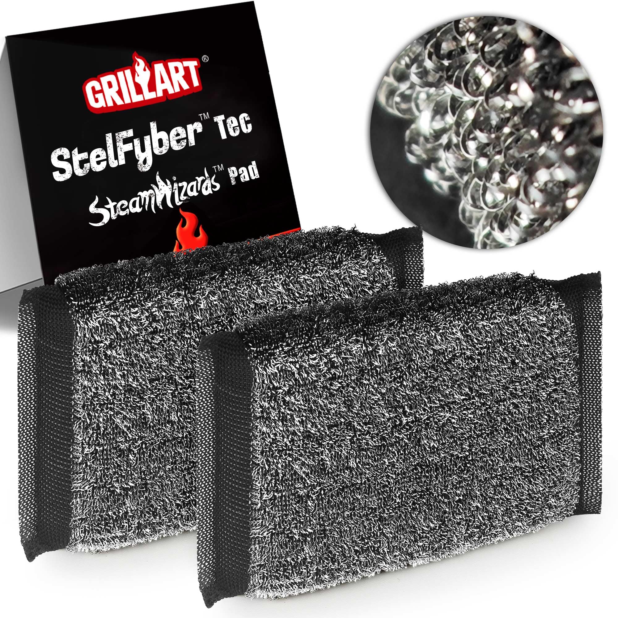 Grillart Steamwizards Grill Brush Replacement Pad, 2 Pcs