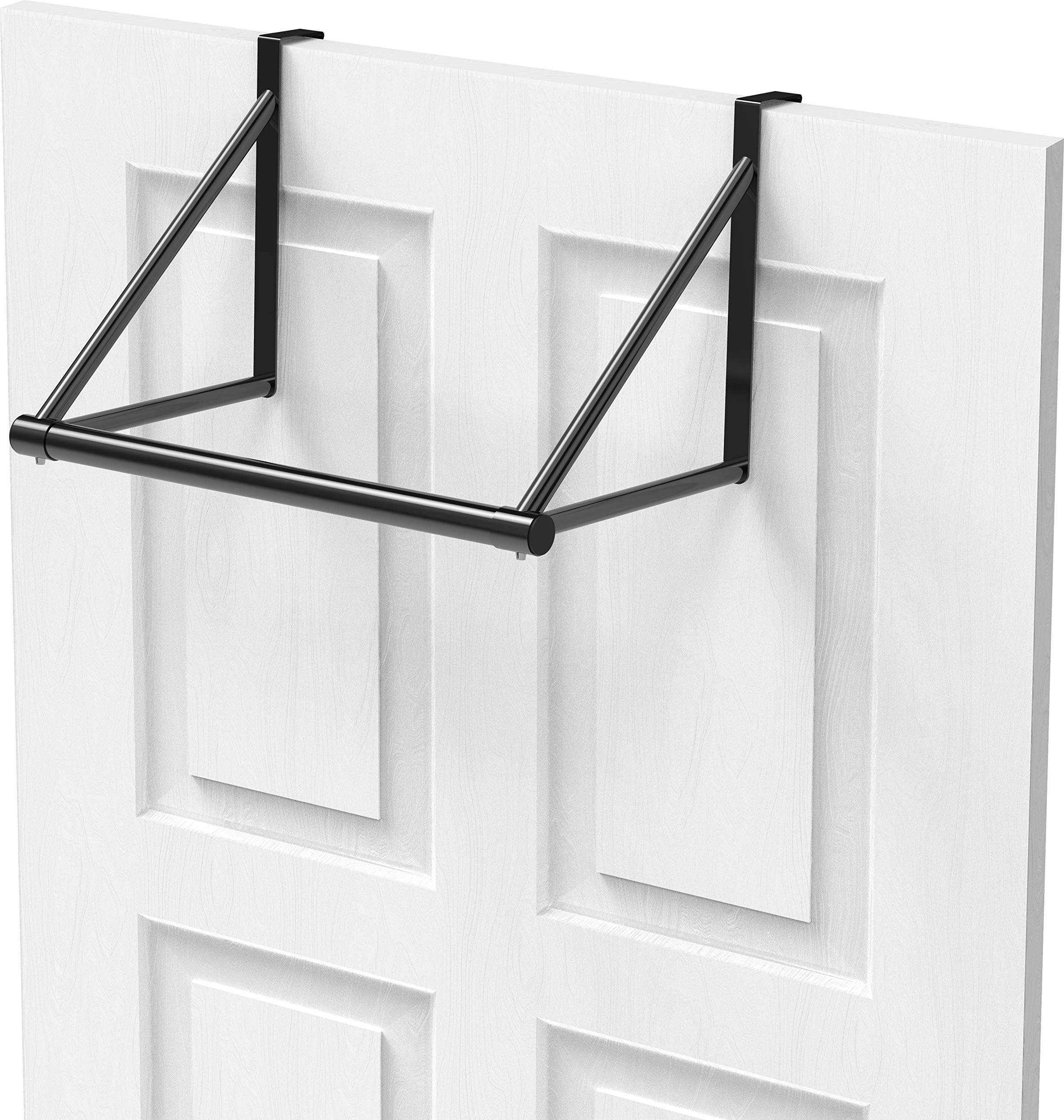 Simple Houseware Over The Door Clothes Hanging Rod  Black