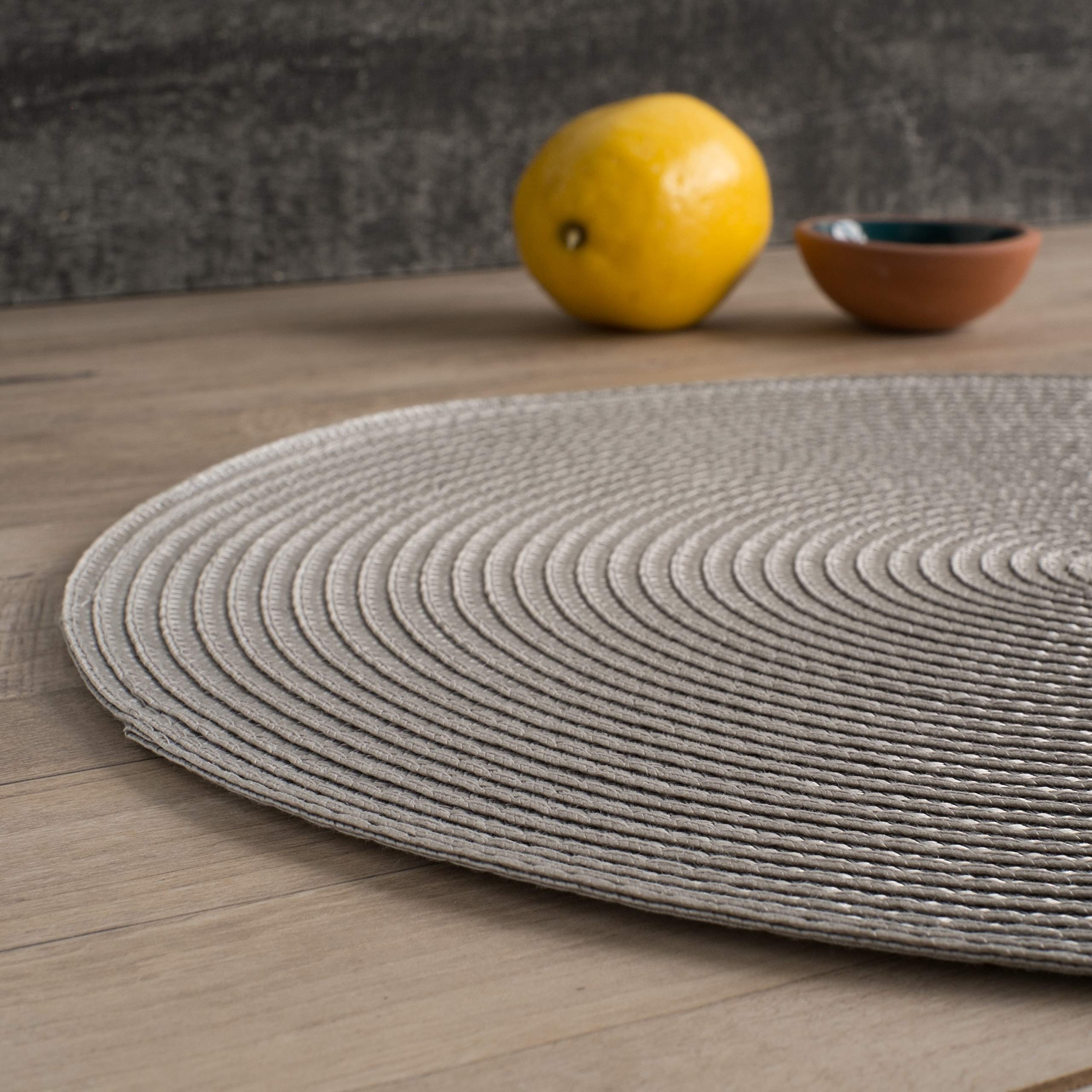 Now Designs Disko Round Placemats  Cobblestone  Set of 4