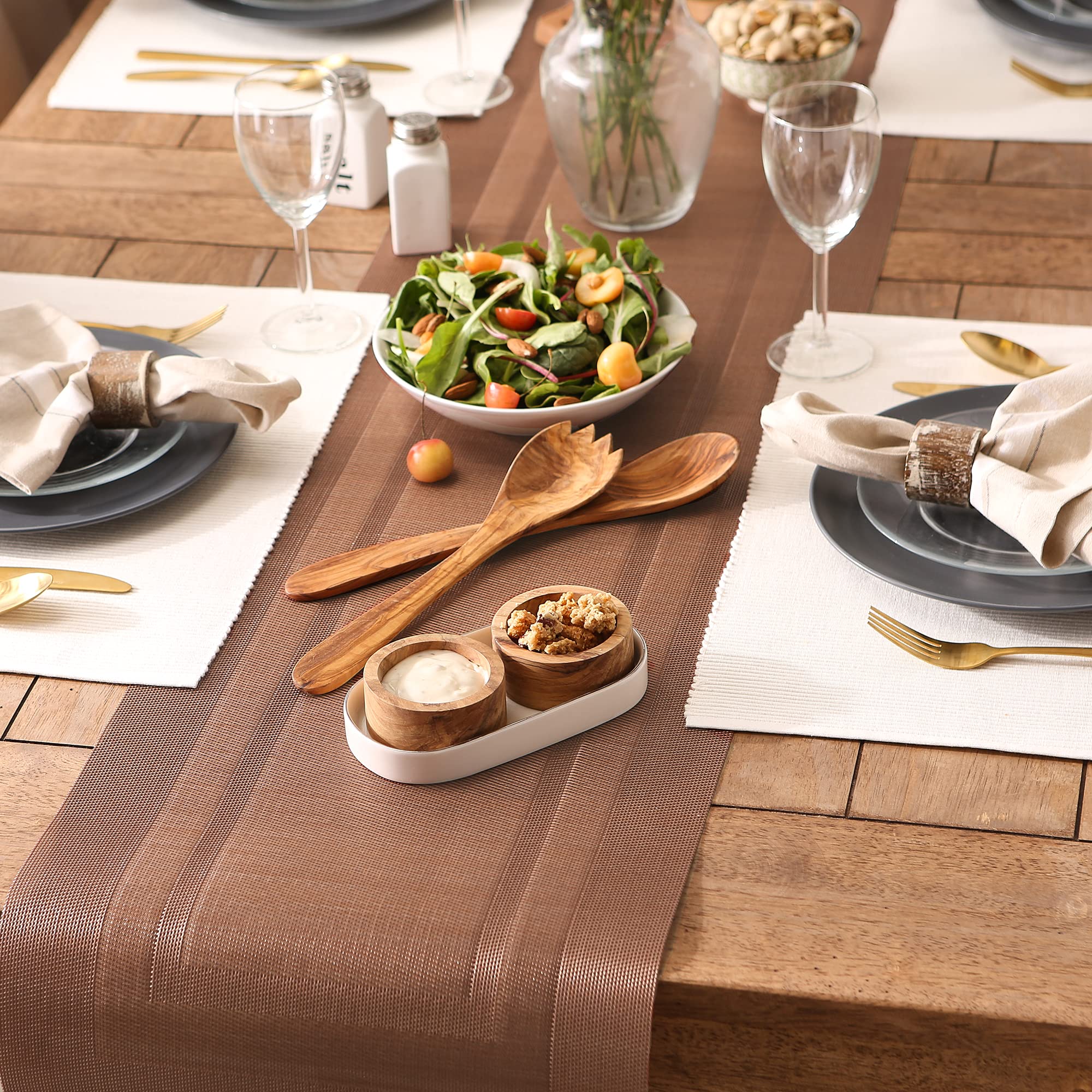 Dii Pvc Tabletop Collection Woven Indoor/Outdoor, Table Runner, 14X72, Cinnamon