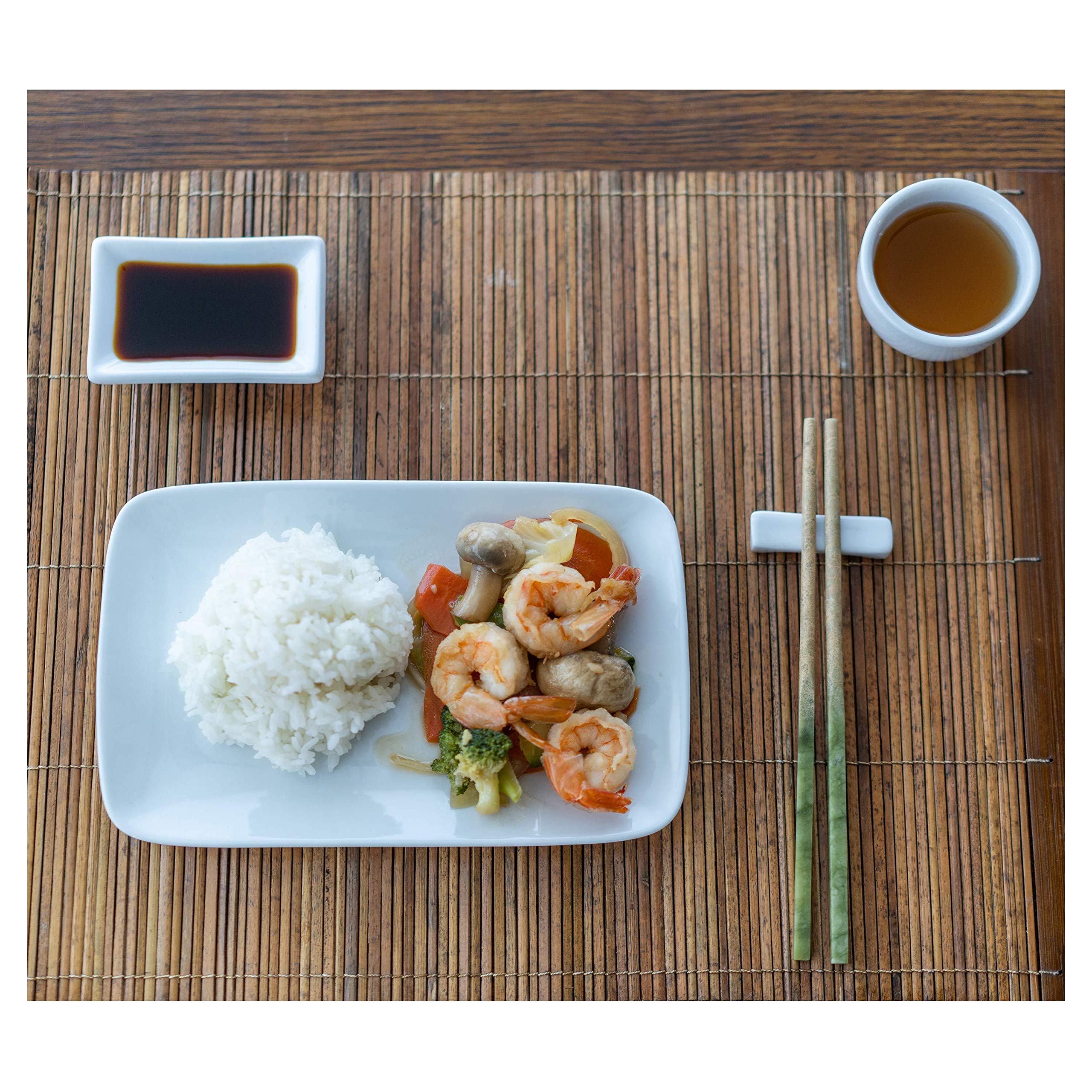 Bia Cordon Bleu Asian 1-Ounce Rectangle Soy Sauce Dipping Dish, Set Of 6, White (905434S6Sioc)