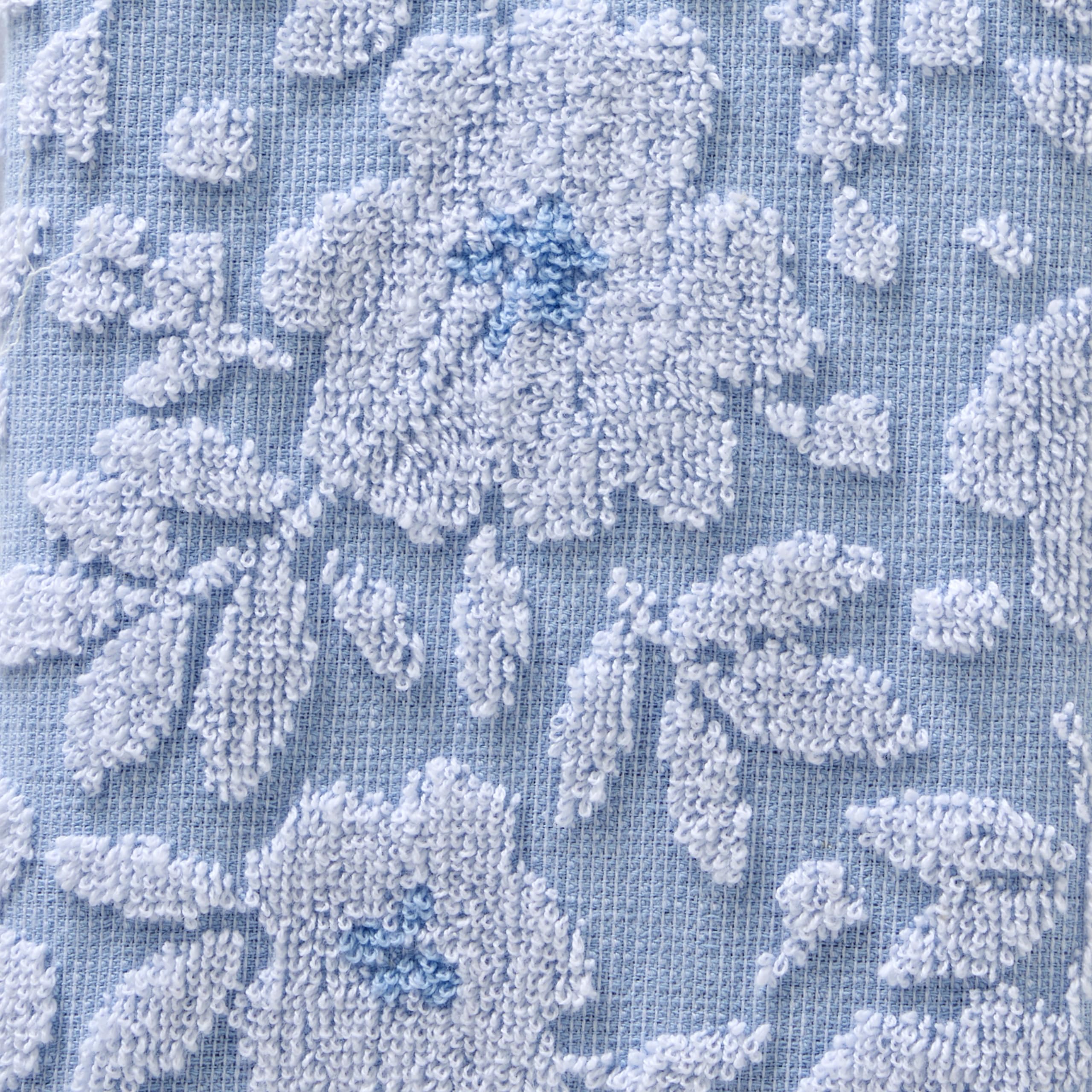 Skl Home Floral Jacquard Hand Towel Set, Sky Blue, 2 Count
