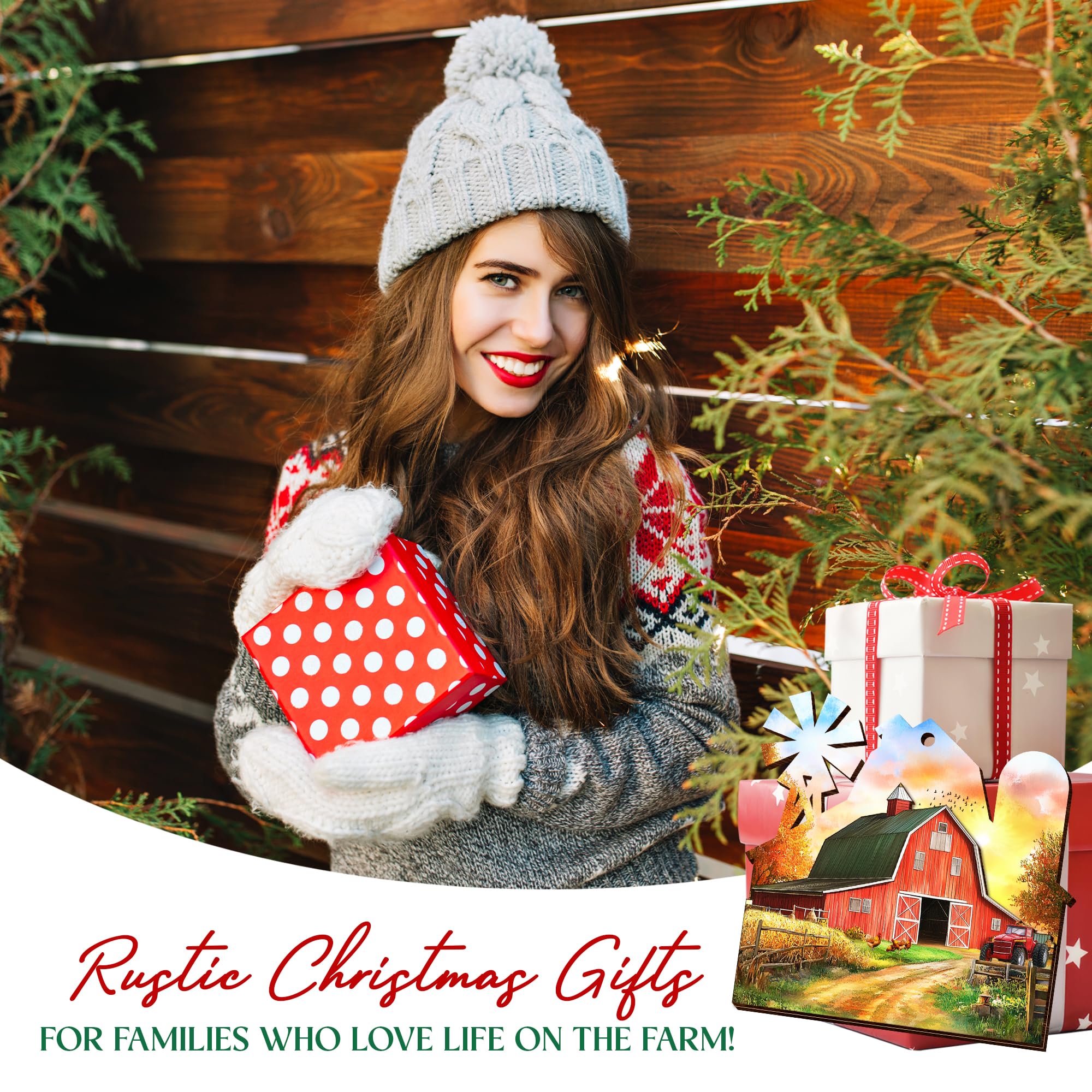 OASSIE Farmhouse Horse Gifts for Women, Men, Christmas Ornaments 2025 - Horse Gifts for Family, Friends, Farmhouse Decor - Chris