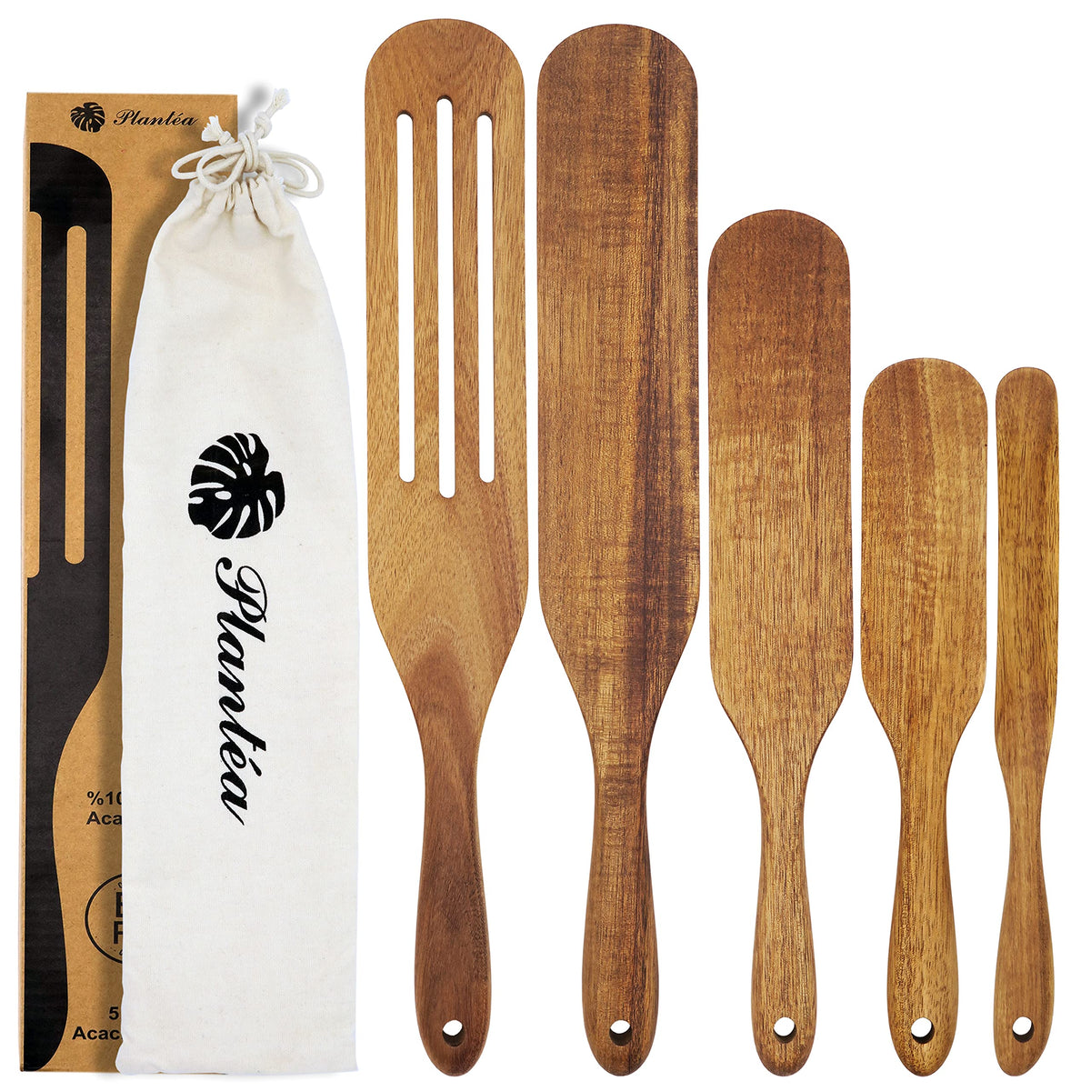 As Seen On Tv, Spurtles Kitchen Tools Wooden, Plant  A Handmade Wooden Spoons For Cooking, Heat Resistant Wooden Spurtle Set Coo