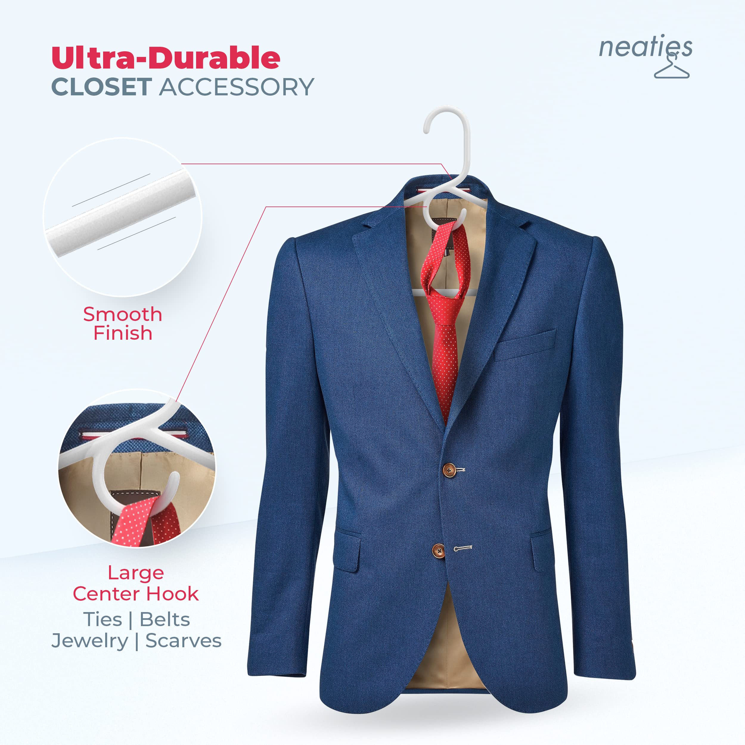 30Pk Made In Usa Super Heavy Duty Plastic Clothes Hangers Bulk, 20 30 50 100 Pack Available, Strong Plastic Hangers, Plastic Coa